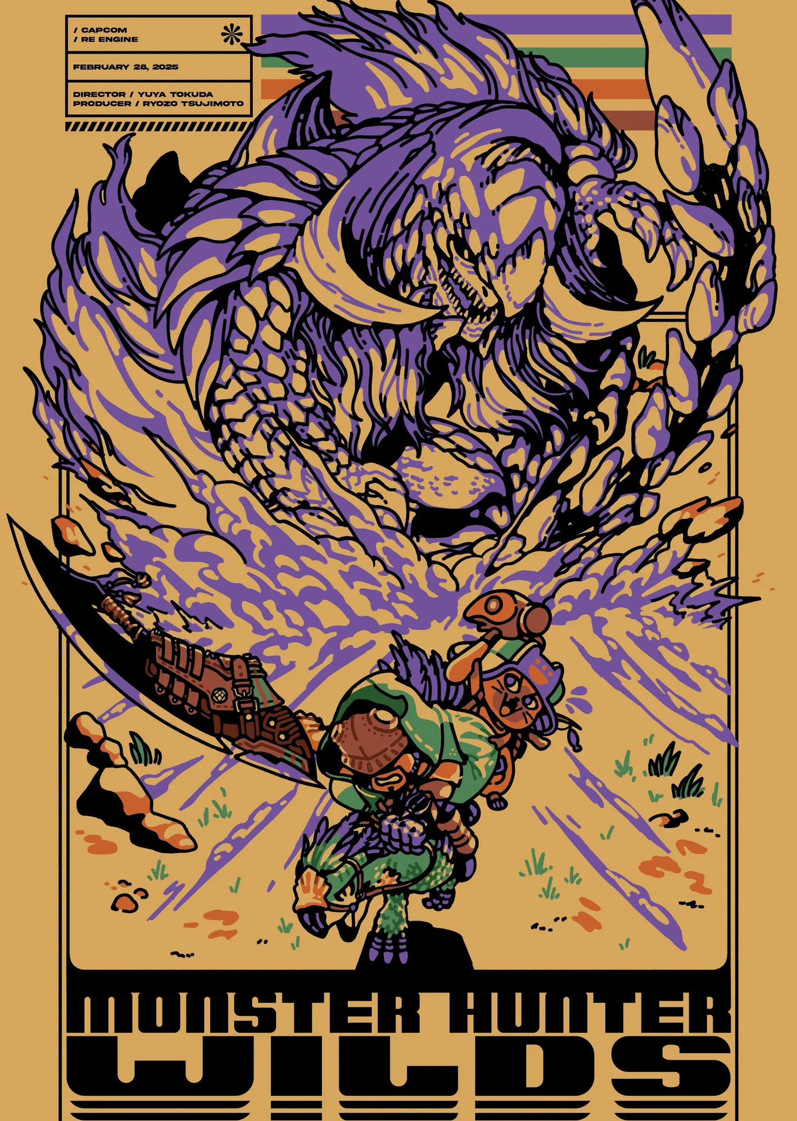 Monster Hunter Wilds: Avcı ve Canavar metal tablo
