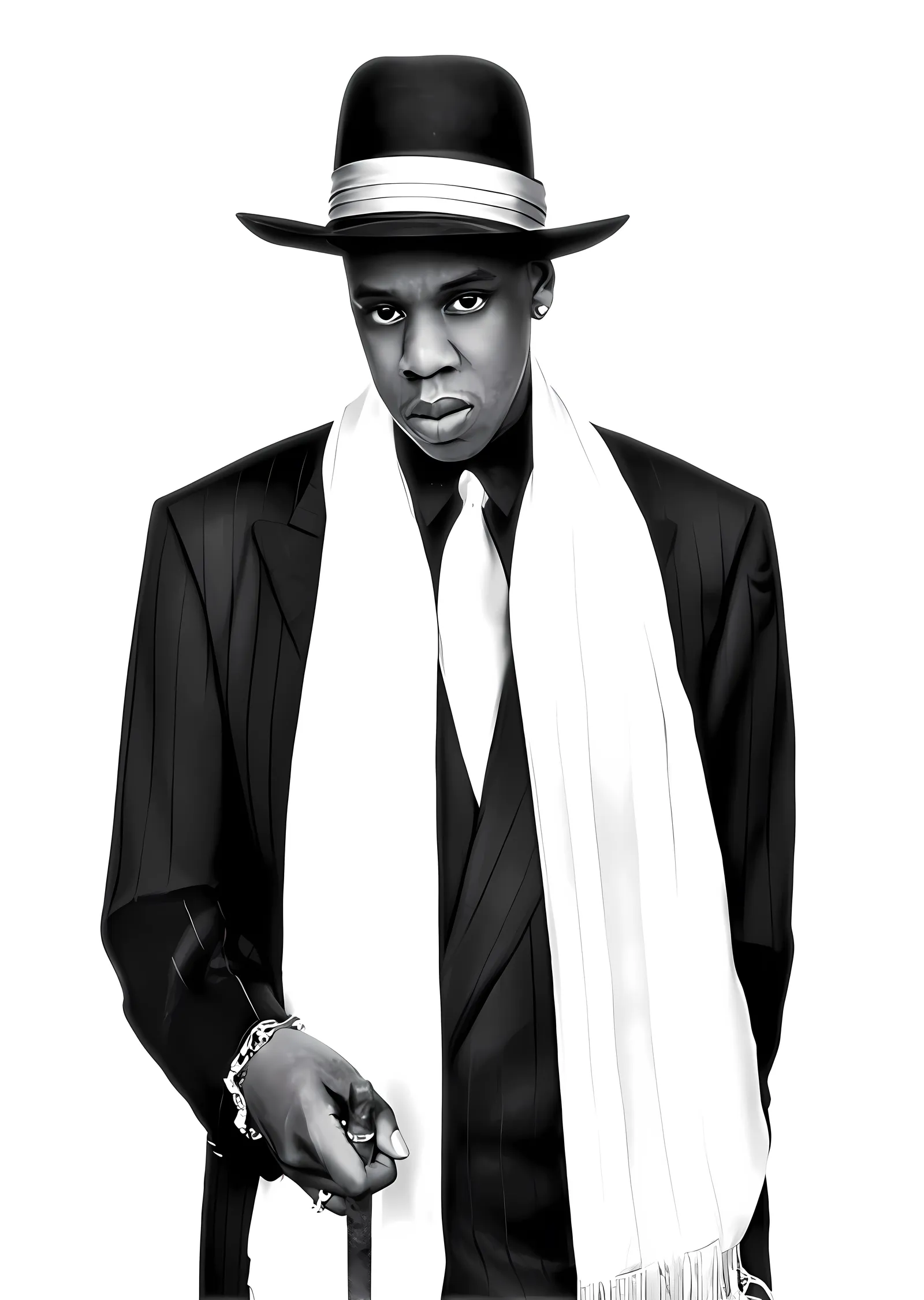 Jay-Z: Şapka ve Baston metal tablo