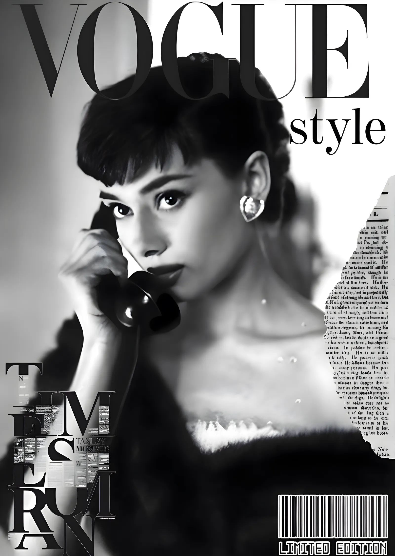 Audrey Hepburn • Vogue metal tablo