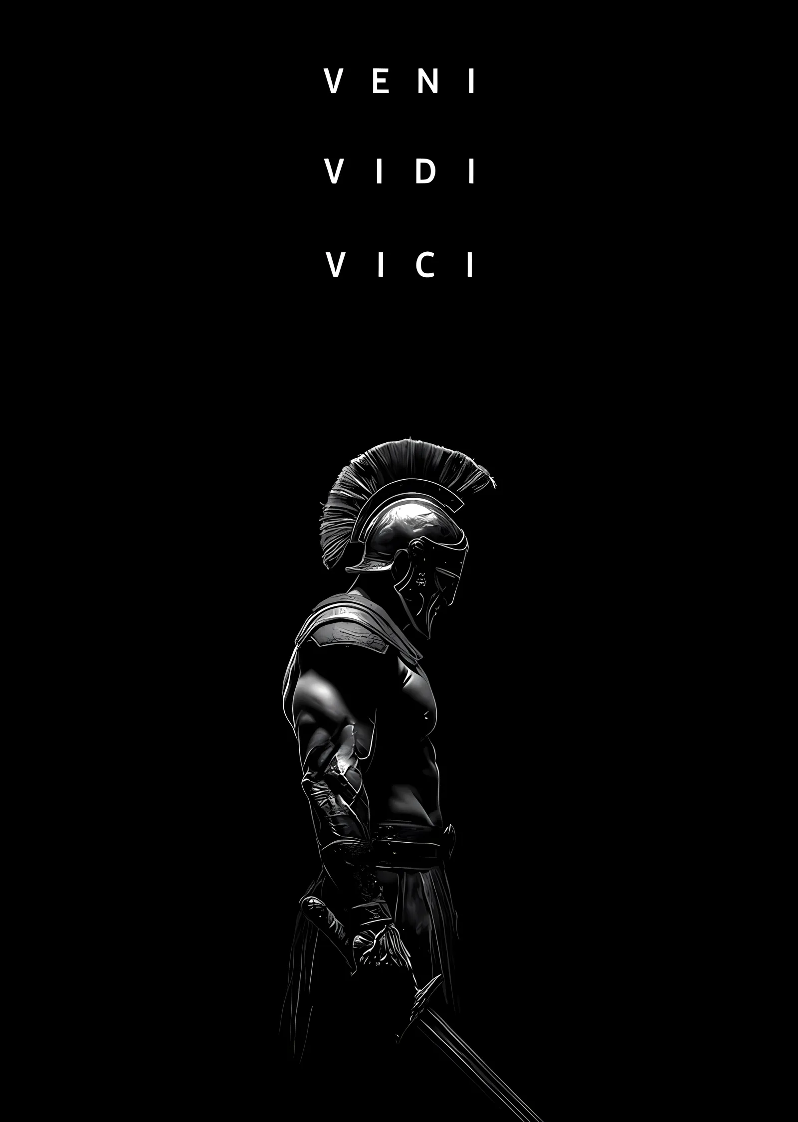 Veni Vidi Vici: Zırhlı Romalı Savaşçı metal tablo