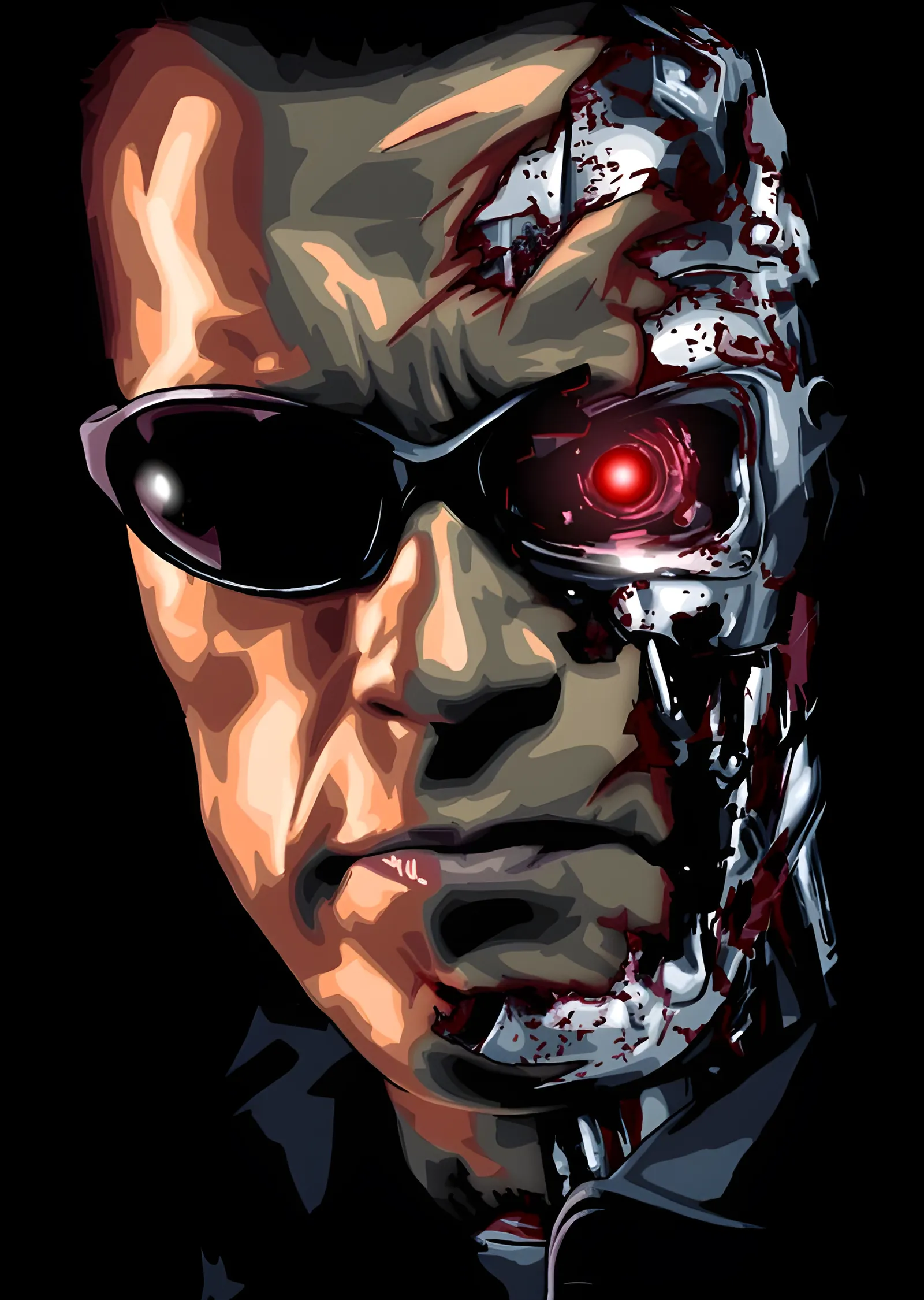 The Terminator: Yarı Makine metal tablo