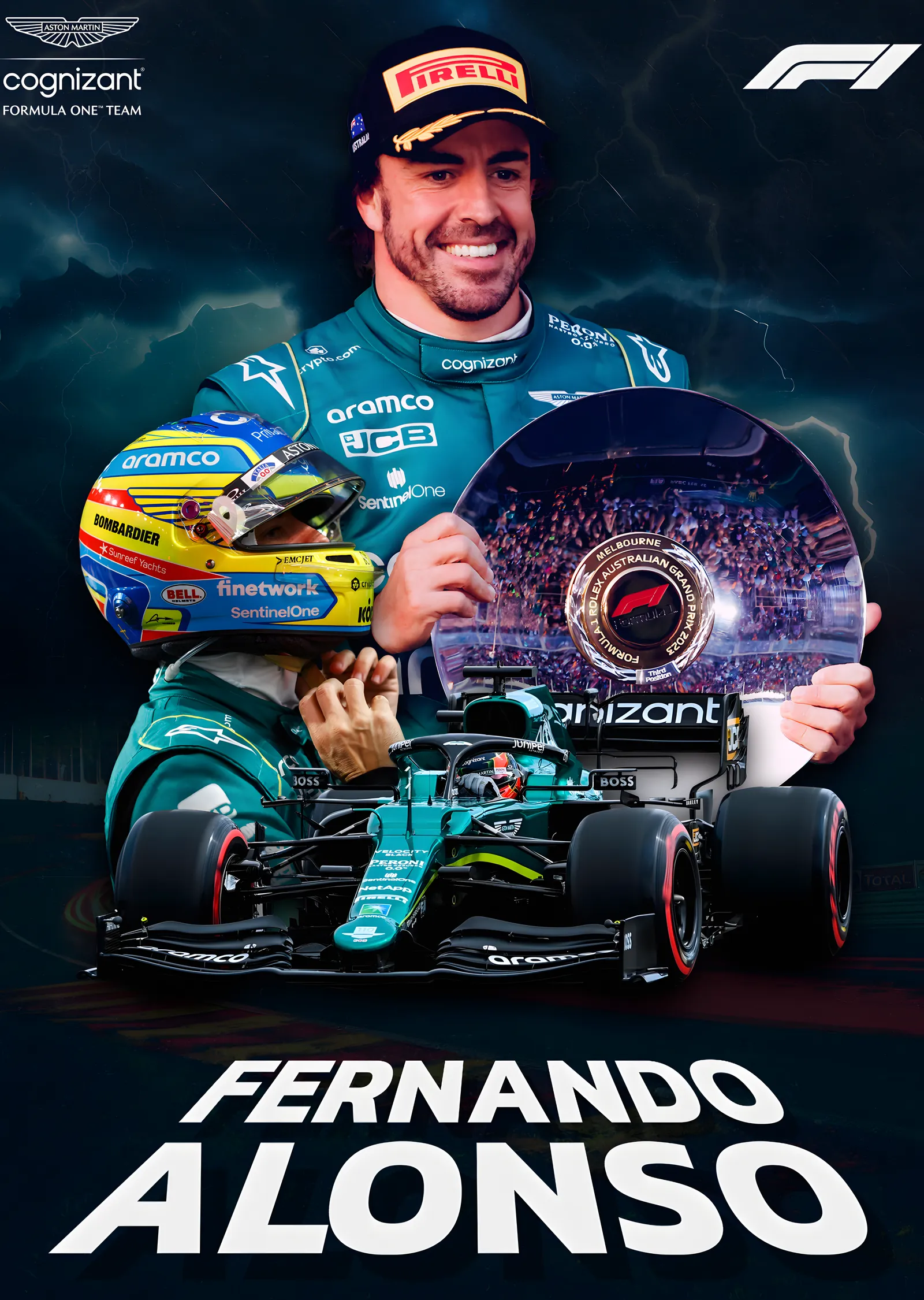 Fernando Alonso: F1 metal tablo