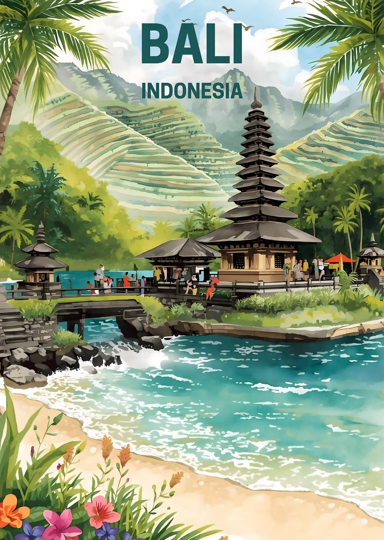 Bali: Ubud'un Huzurlu Güzelliği metal tablo