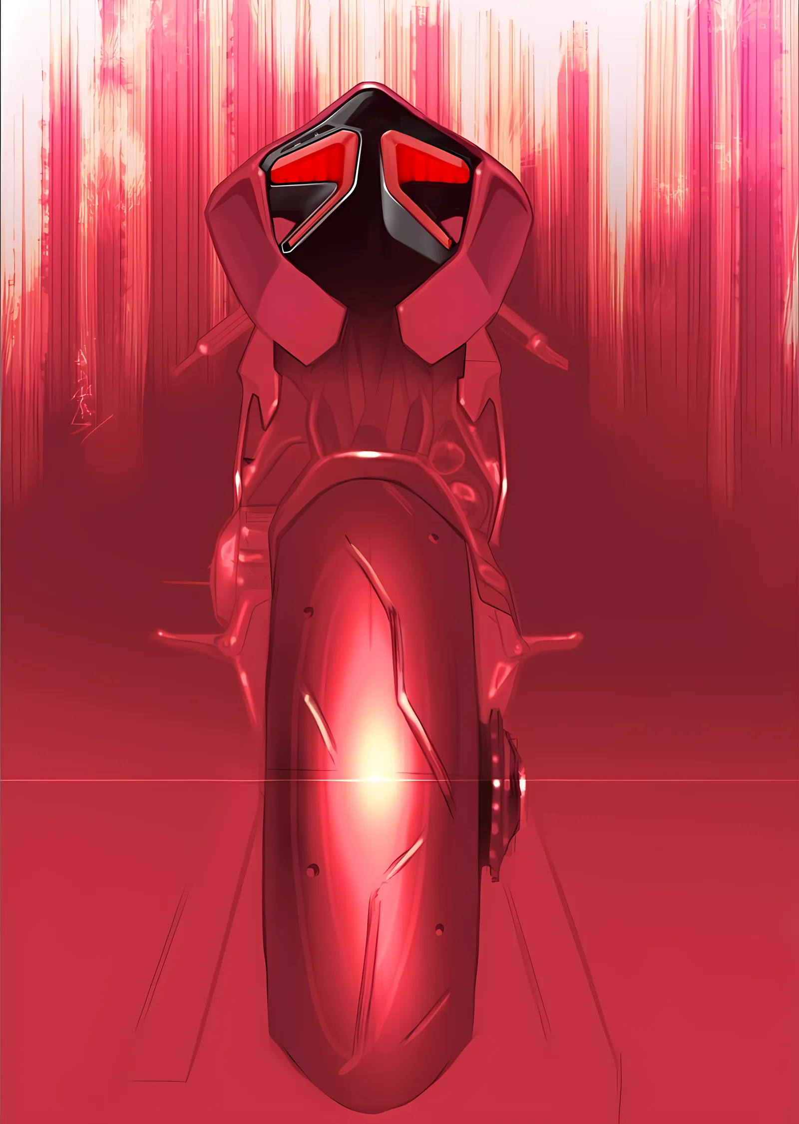 Kırmızı Işıkta Superbike metal tablo