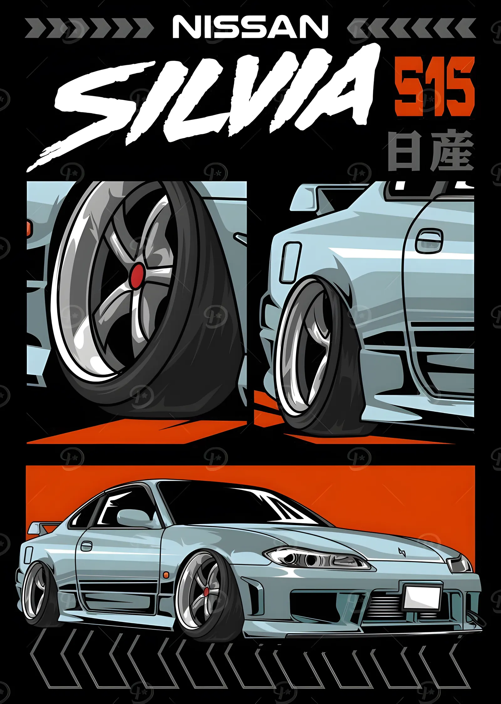 Nissan Silvia S15 - Grafik Panel metal tablo