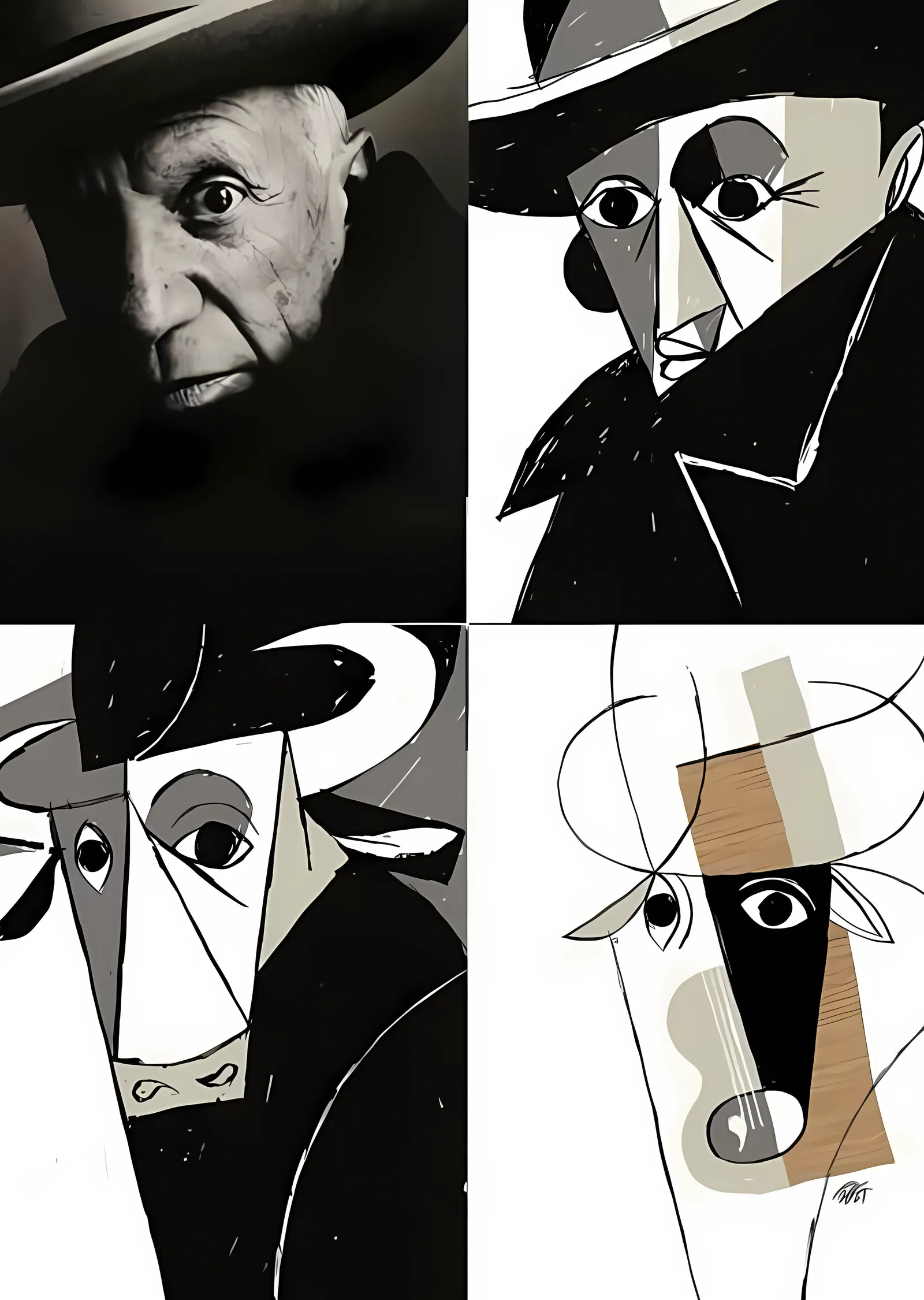 Picasso Portre Dörtlemesi metal tablo