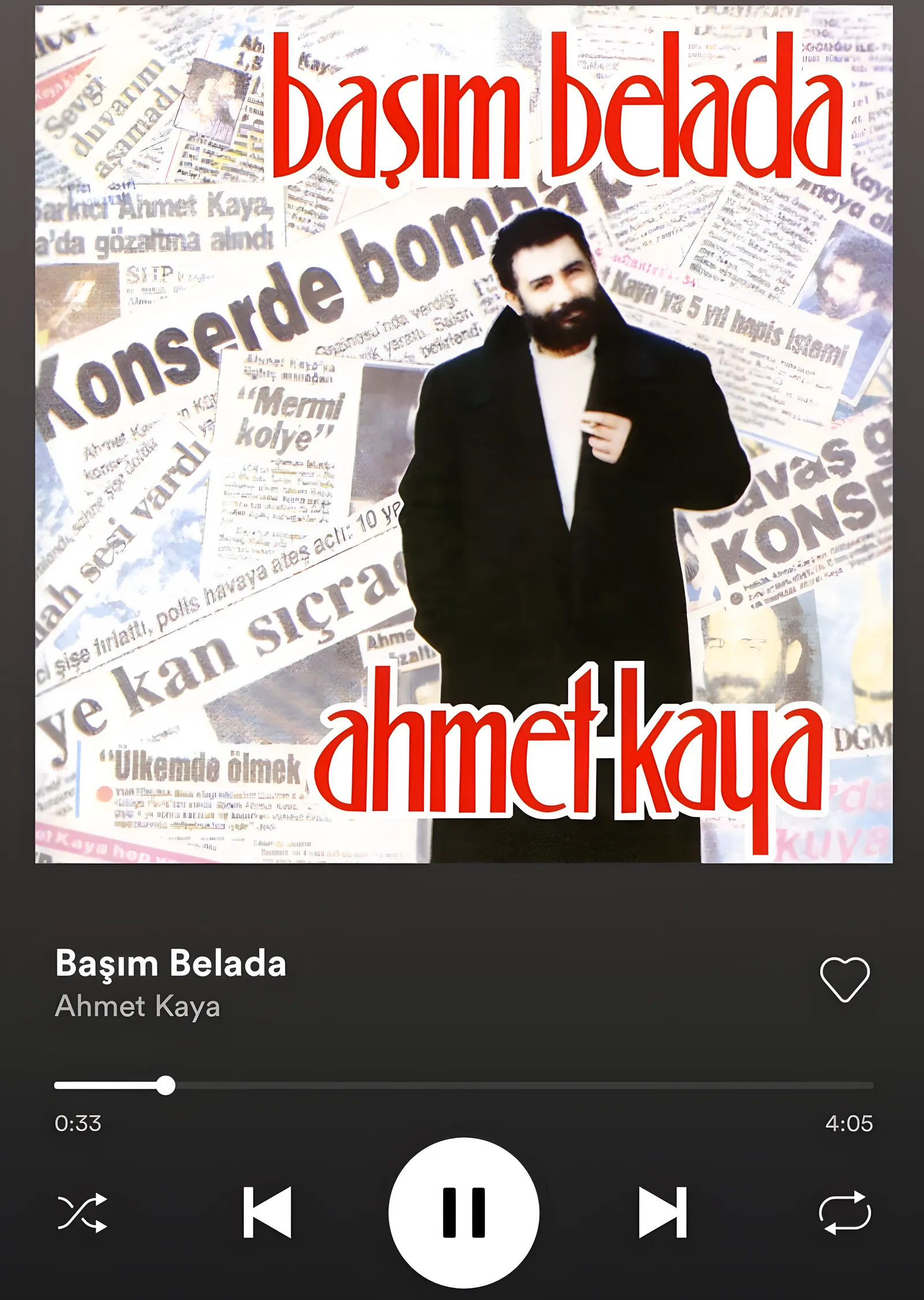Ahmet Kaya - Başım Belada metal tablo
