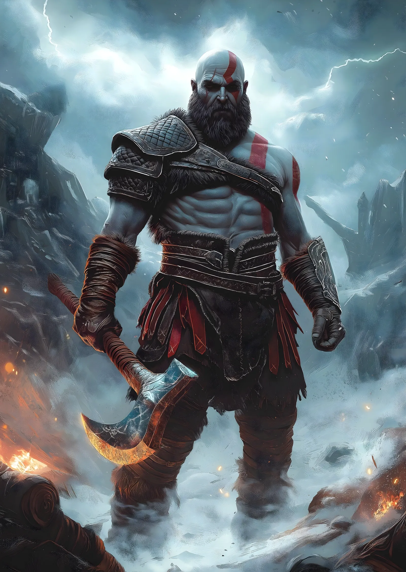 God of War: Fırtınada Kratos metal tablo