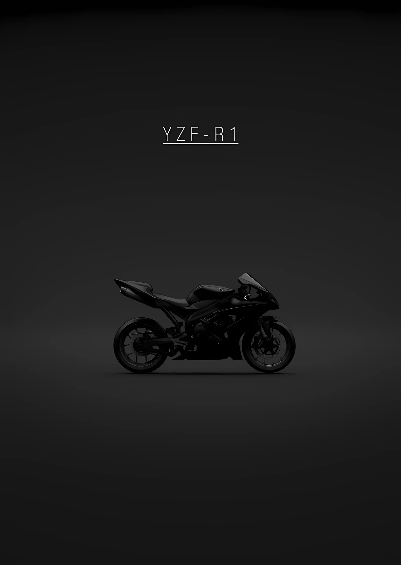 Yamaha YZF-R1 - Karanlık Silüet metal tablo