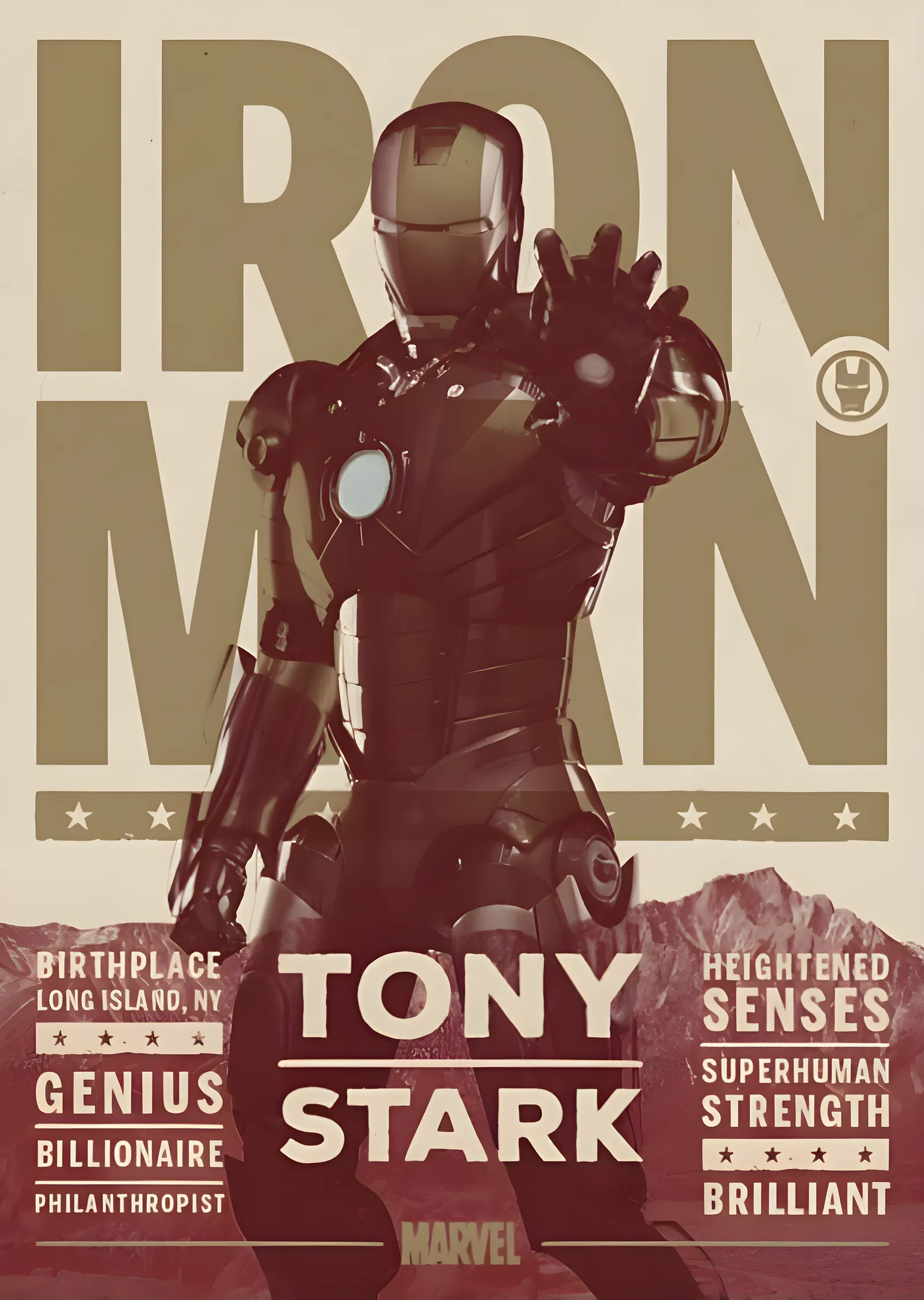 Iron Man: Tony Stark metal tablo