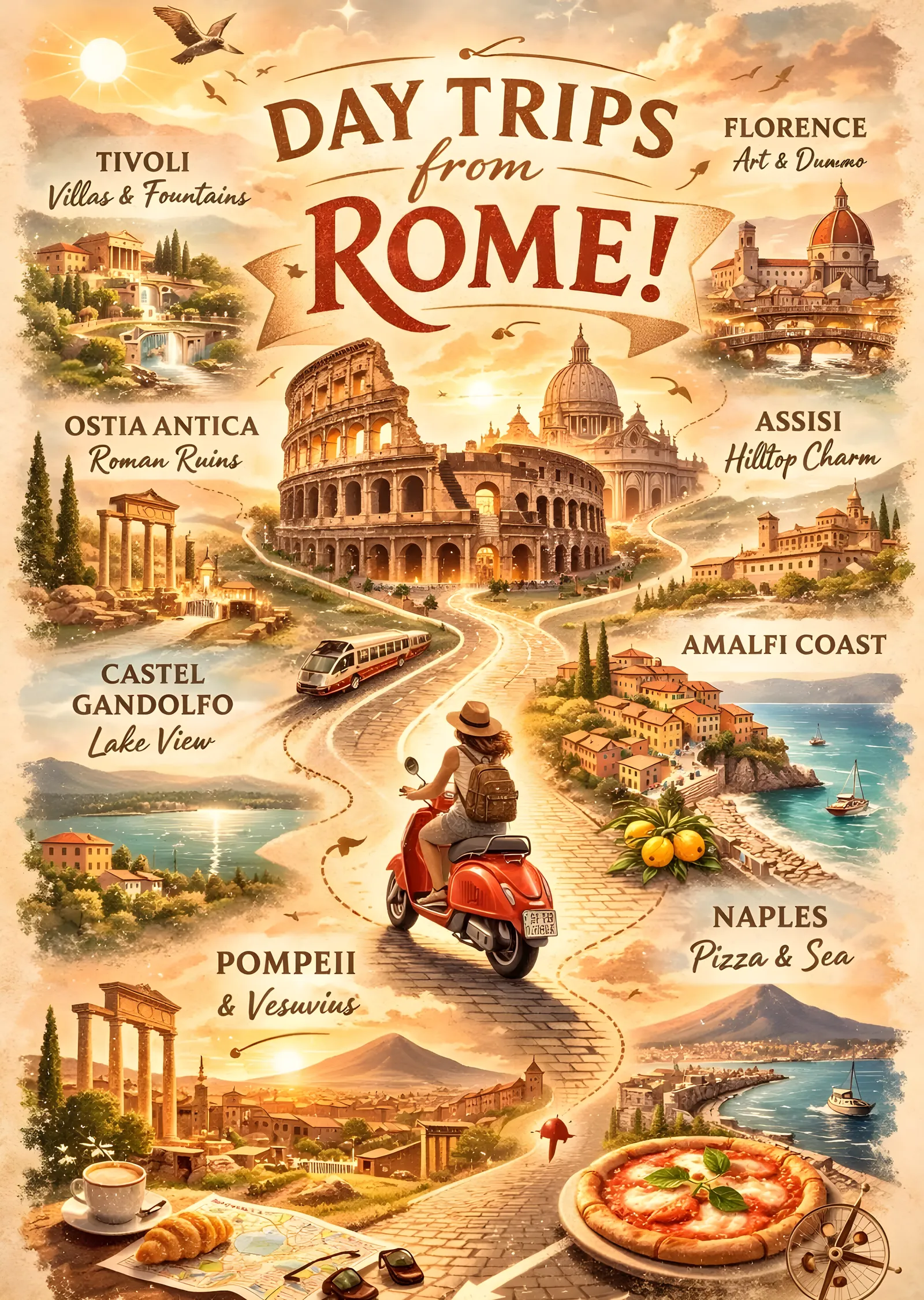 Day Trips from Rome! metal tablo