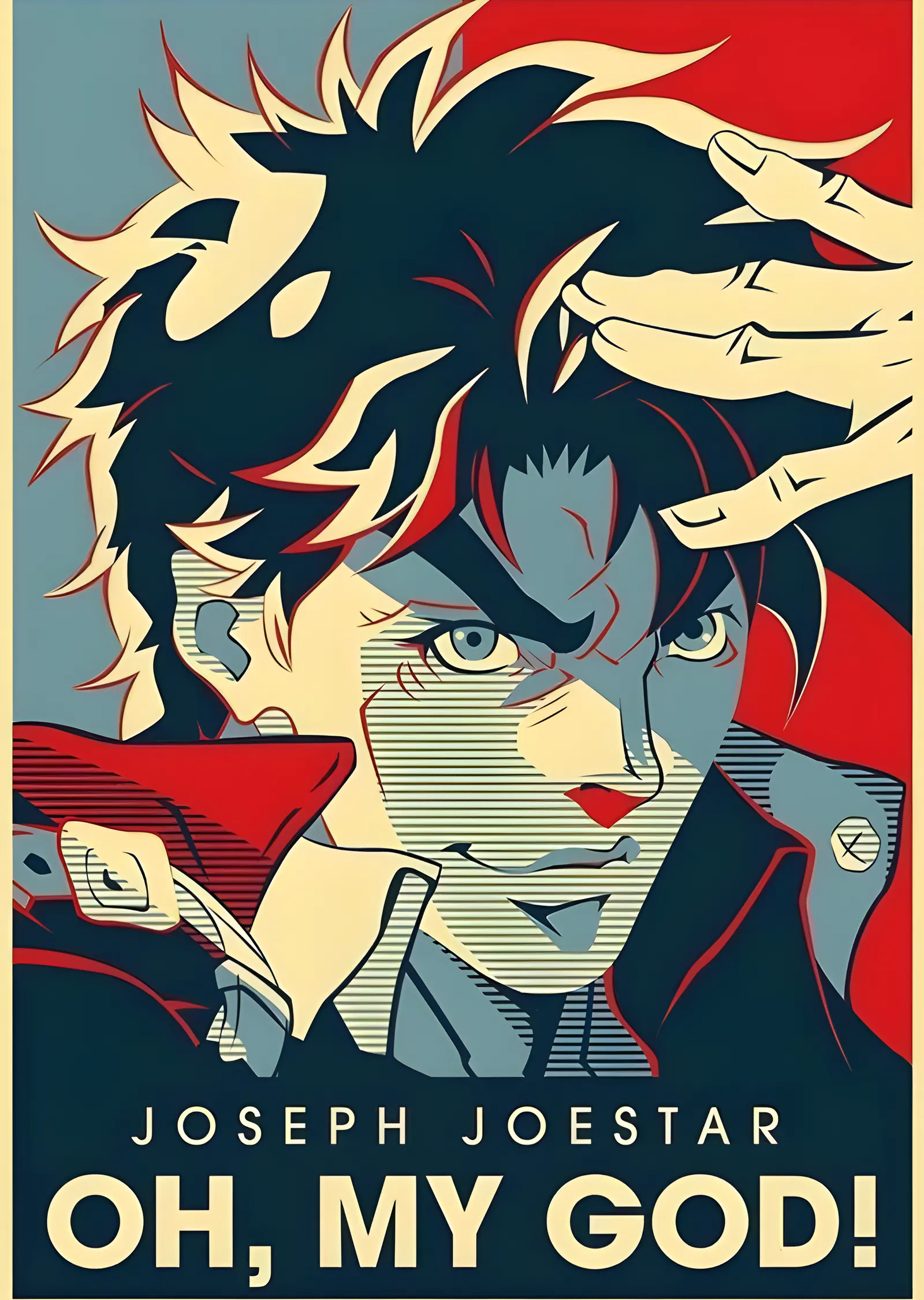 JoJo's Bizarre Adventure - Joseph Joestar Oh My God metal tablo