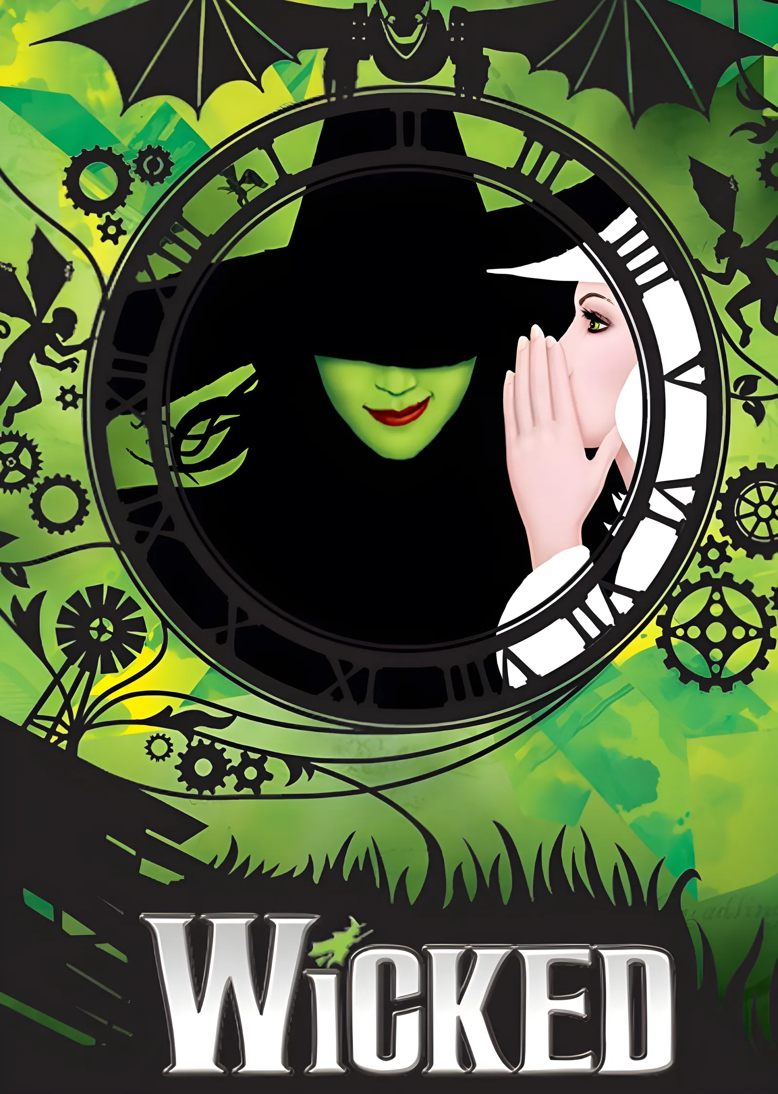 Wicked - Saat Kadranı ve Dişliler metal tablo