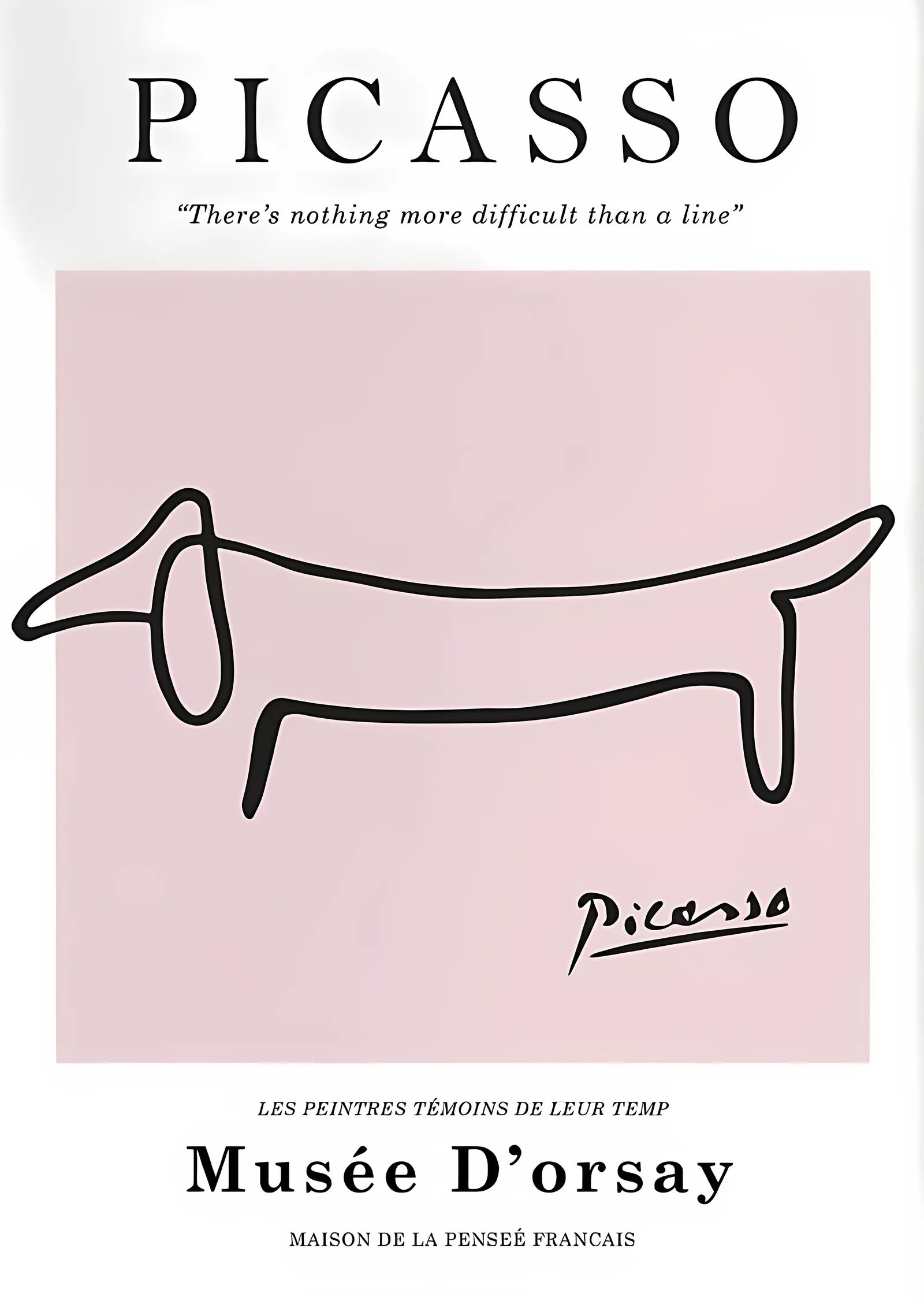 Picasso: Tek Çizgi Köpek metal tablo