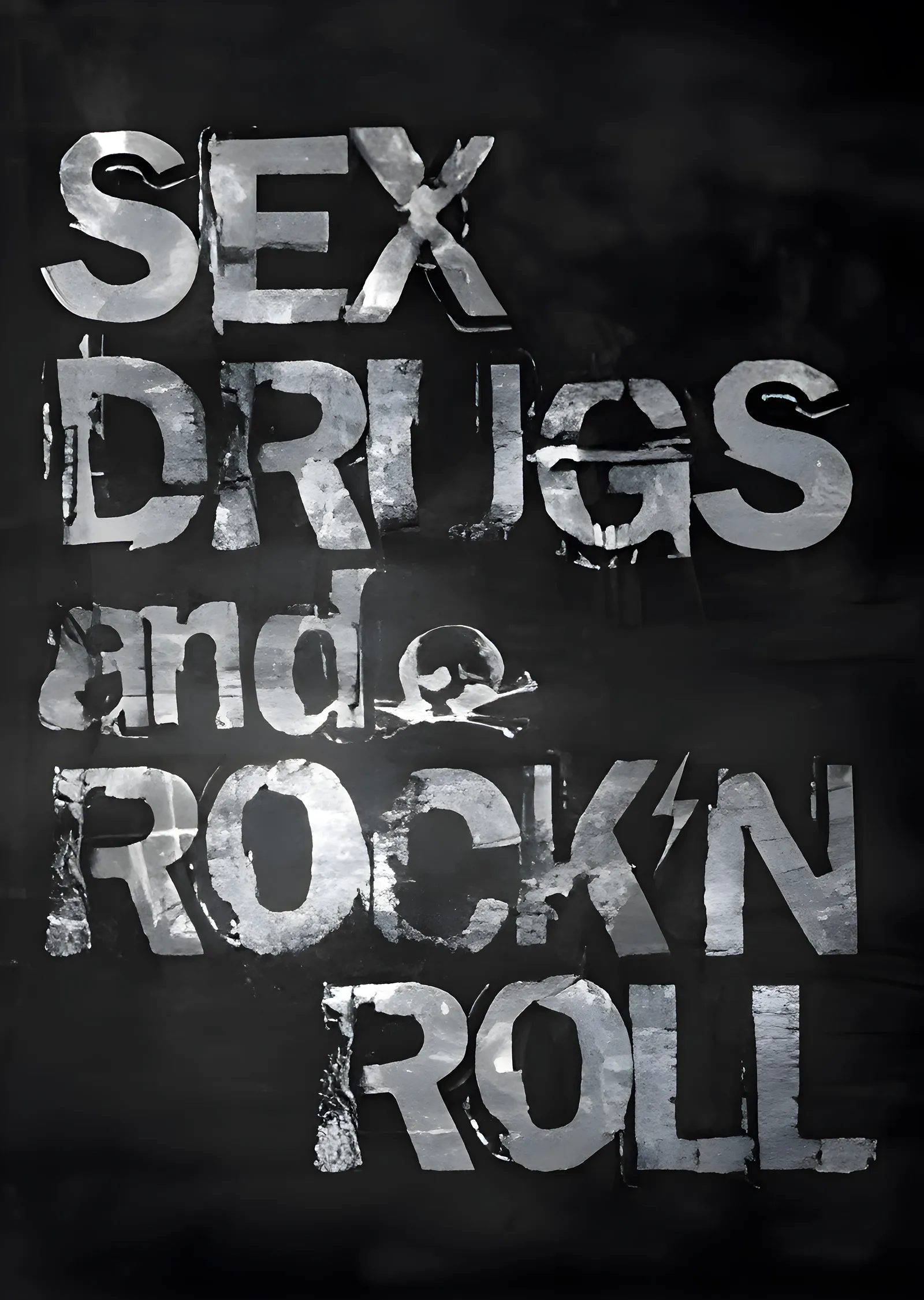 Sex Drugs and Rock'n Roll metal tablo