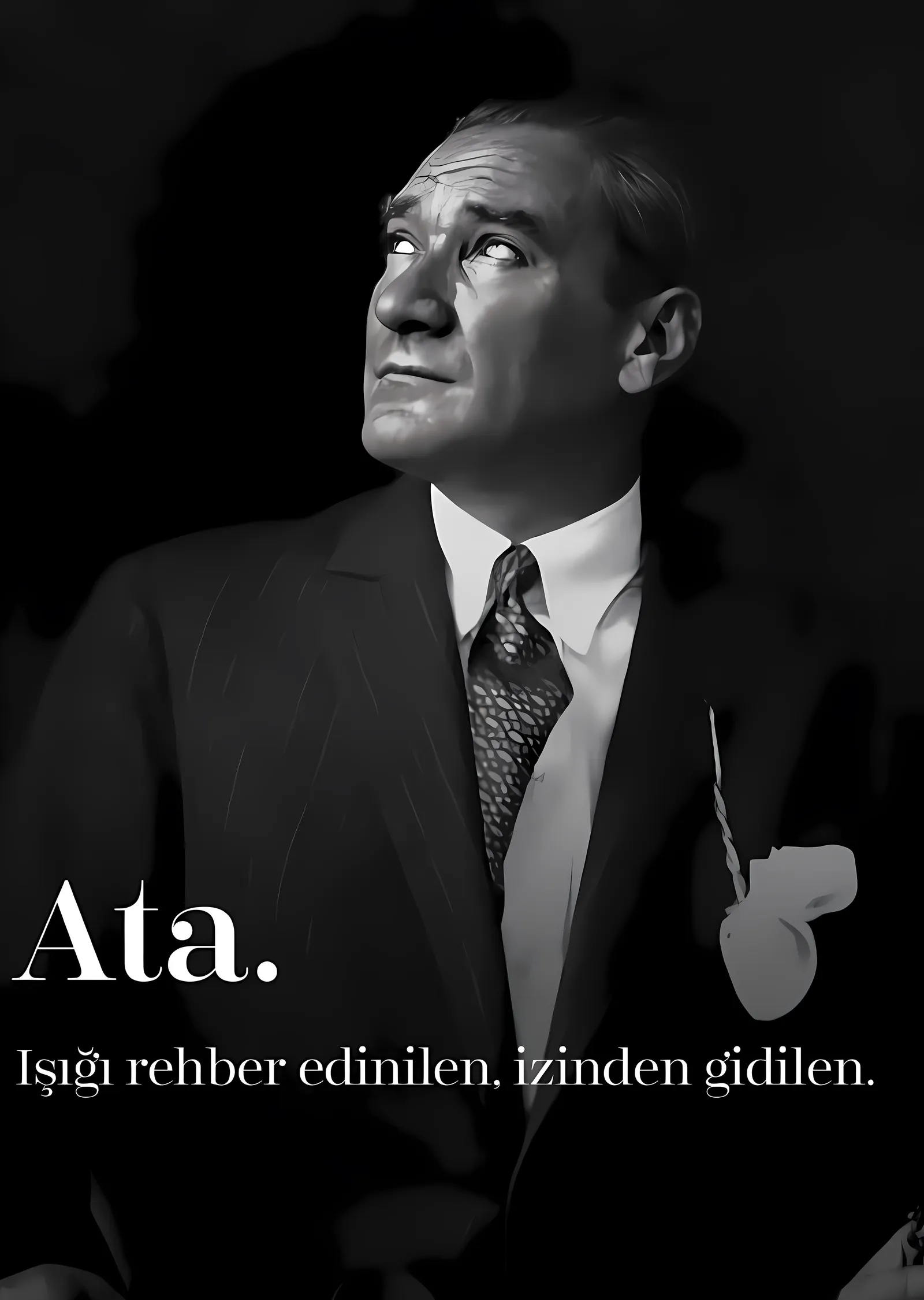 Atatürk: Işığı Rehber Edinilen metal tablo