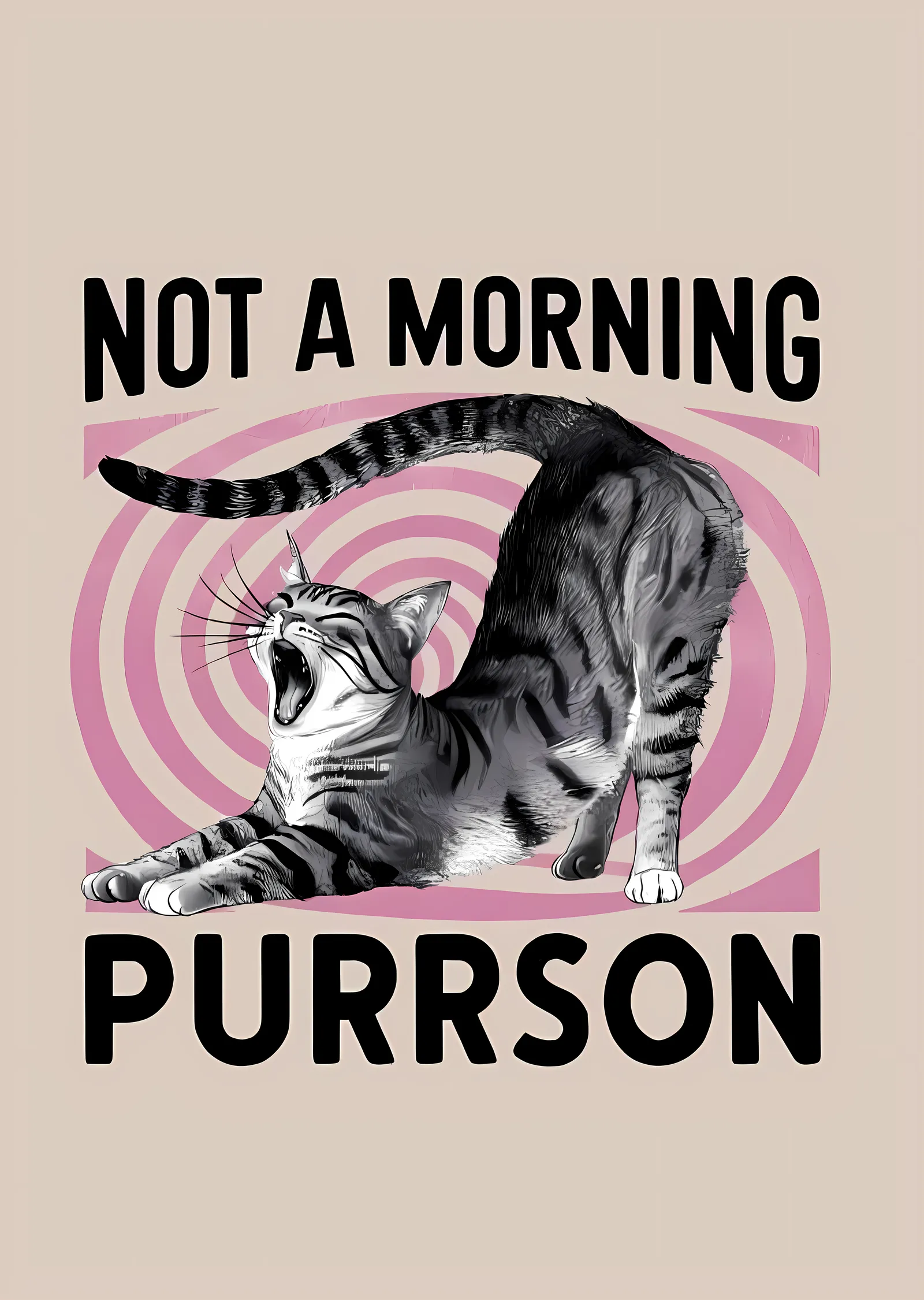 Not a Morning Person: Kedi Versiyonu metal tablo