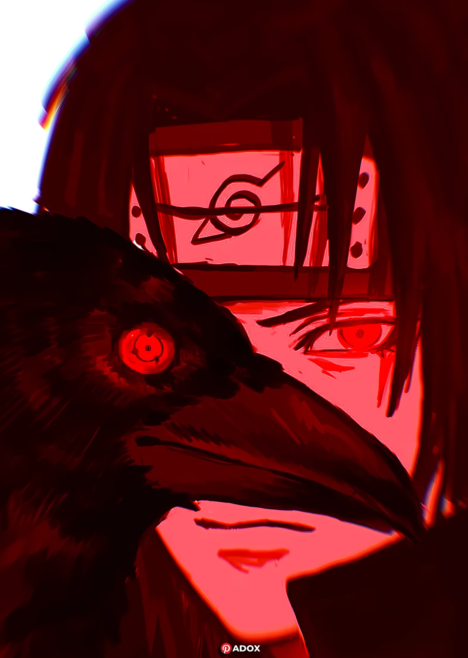 Naruto - Uchiha Itachi: Kızıl Bakış metal tablo