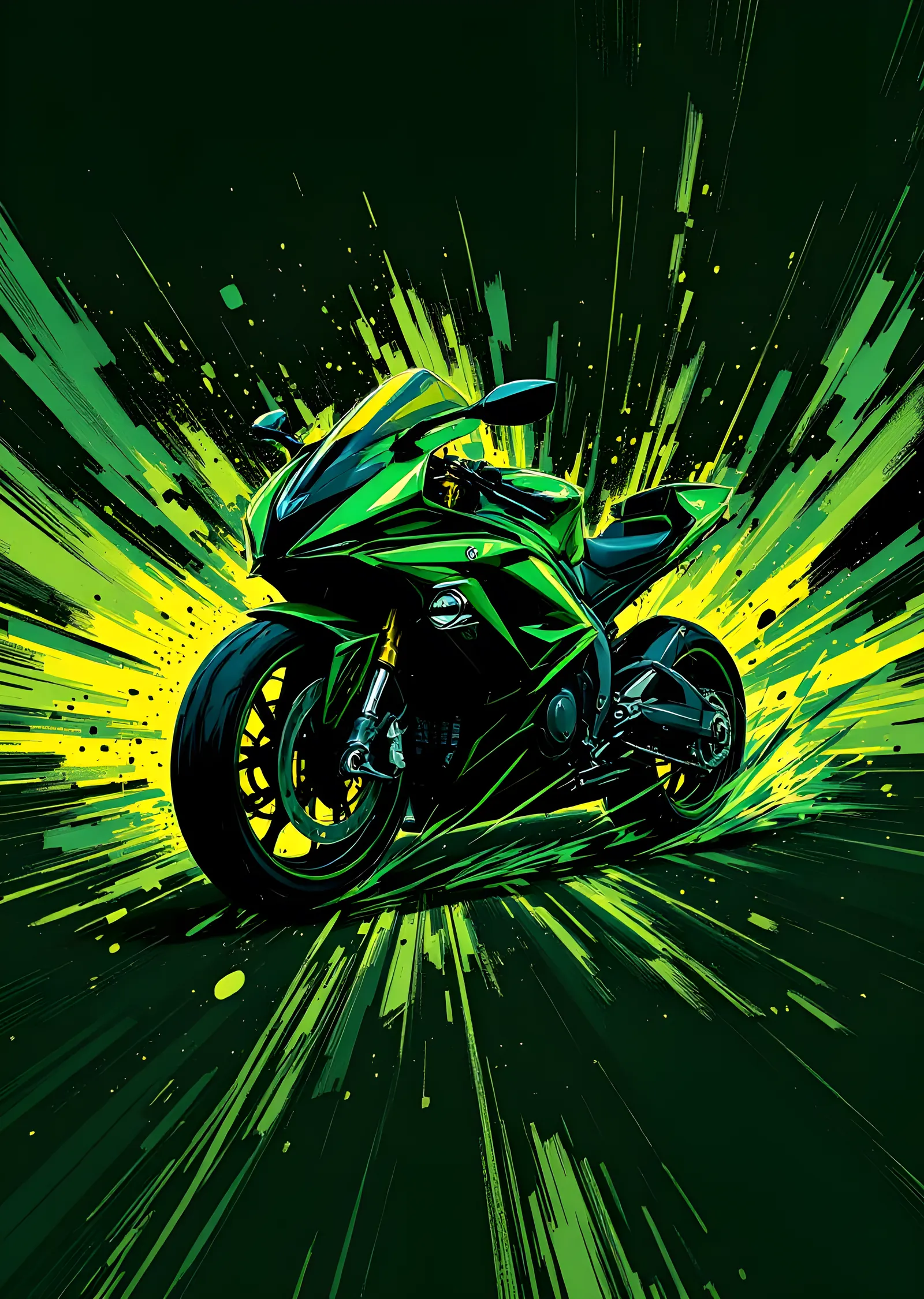 Yeşil Enerji - Superbike metal tablo