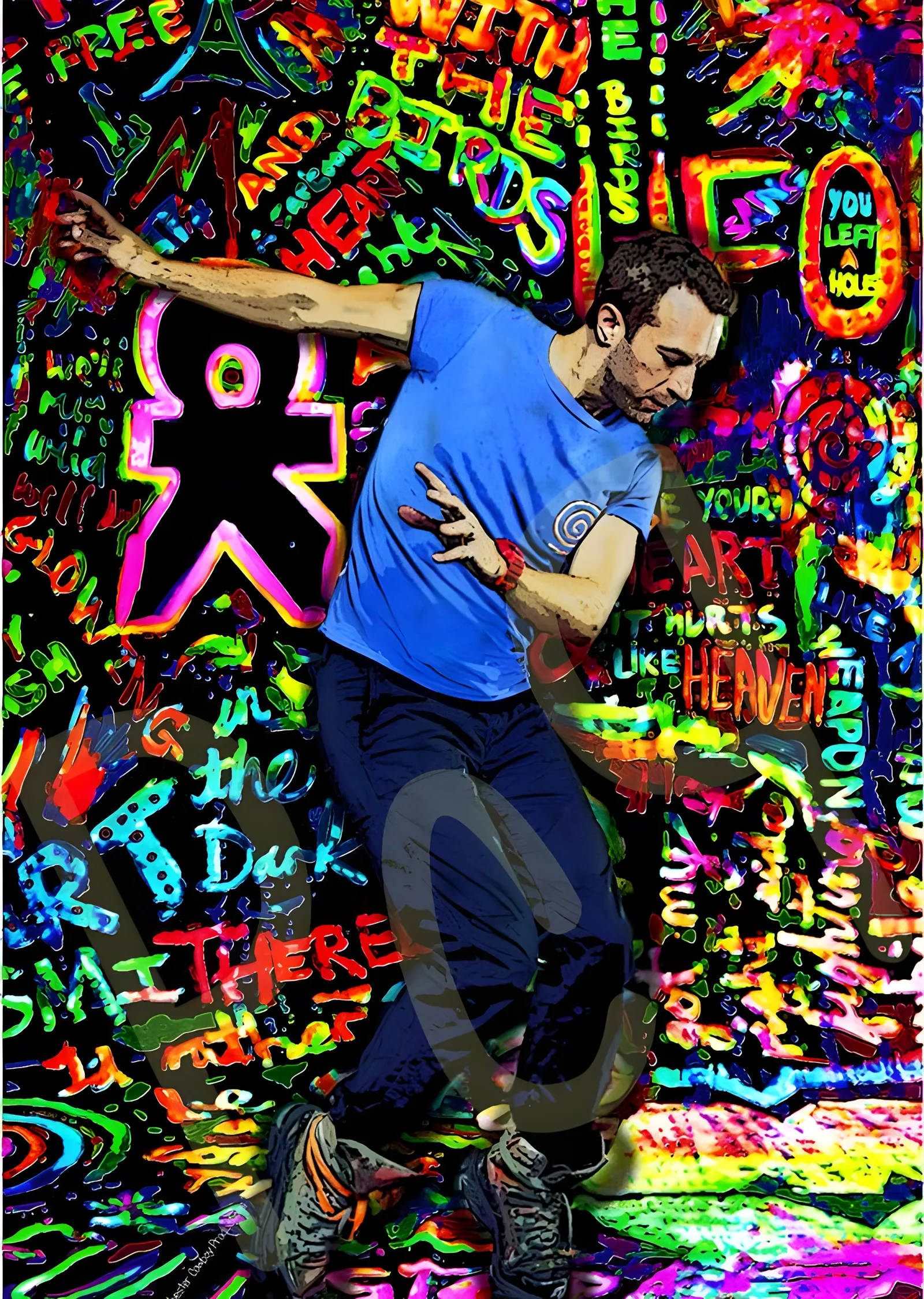 Coldplay: Grafiti Duvarı metal tablo