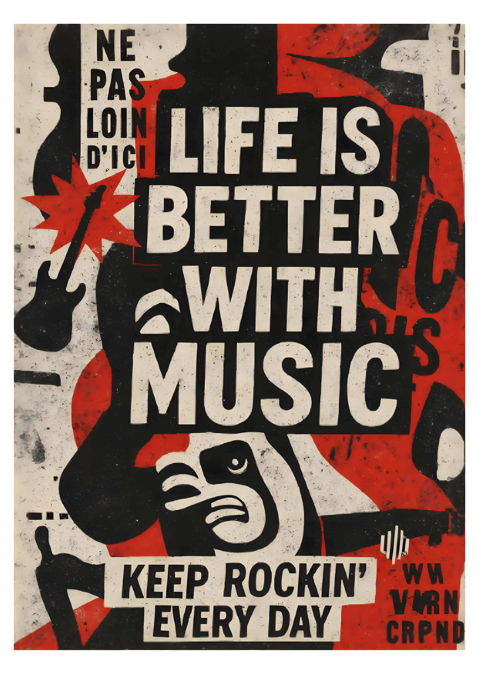 Life is Better with Music metal tablo