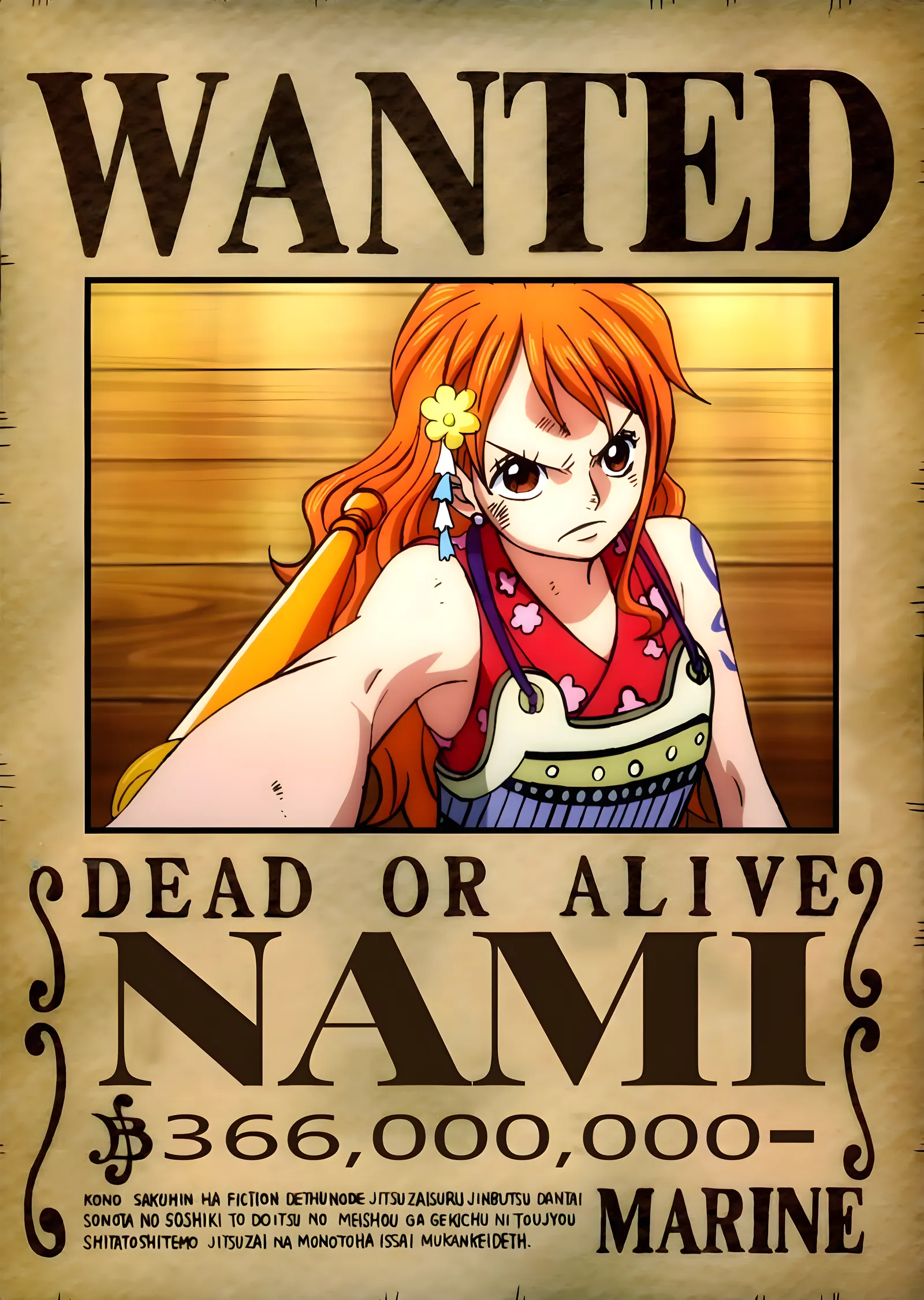 Nami: Wanted! metal tablo