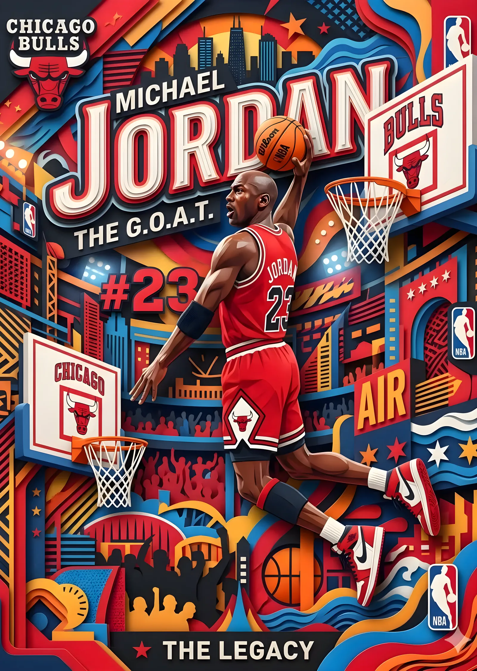 Michael Jordan: Chicago'nun Efsanesi metal tablo