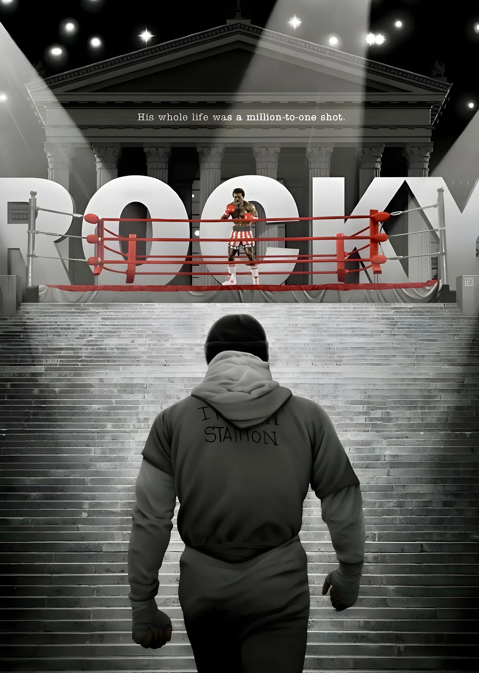 Rocky - Müze Merdivenleri metal tablo