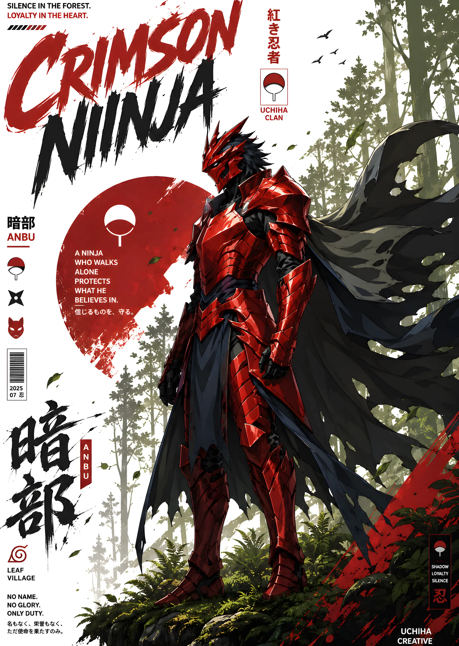 Crimson Ninja · Uchiha ANBU metal tablo