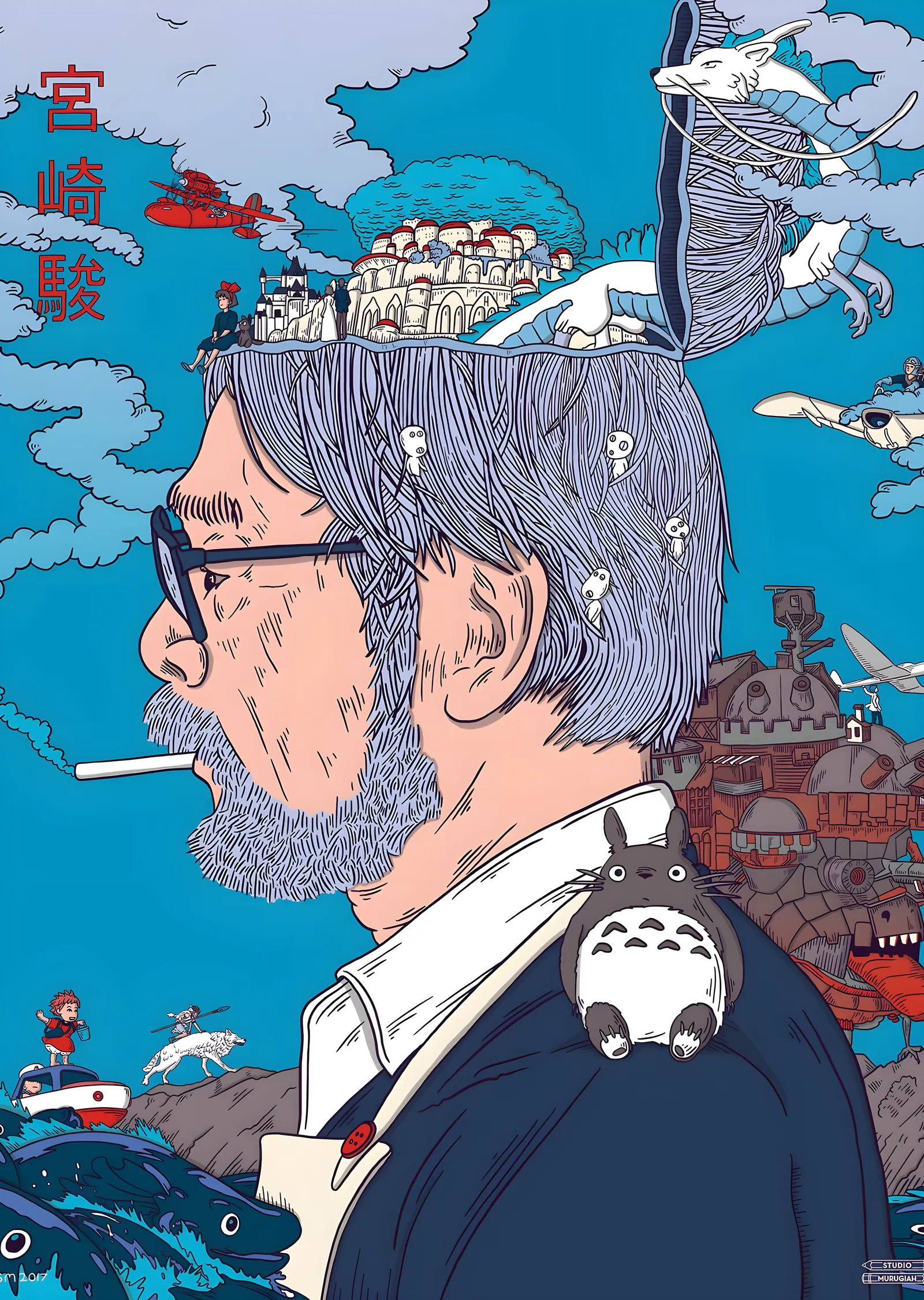 Hayao Miyazaki: Düşler Dünyası metal tablo