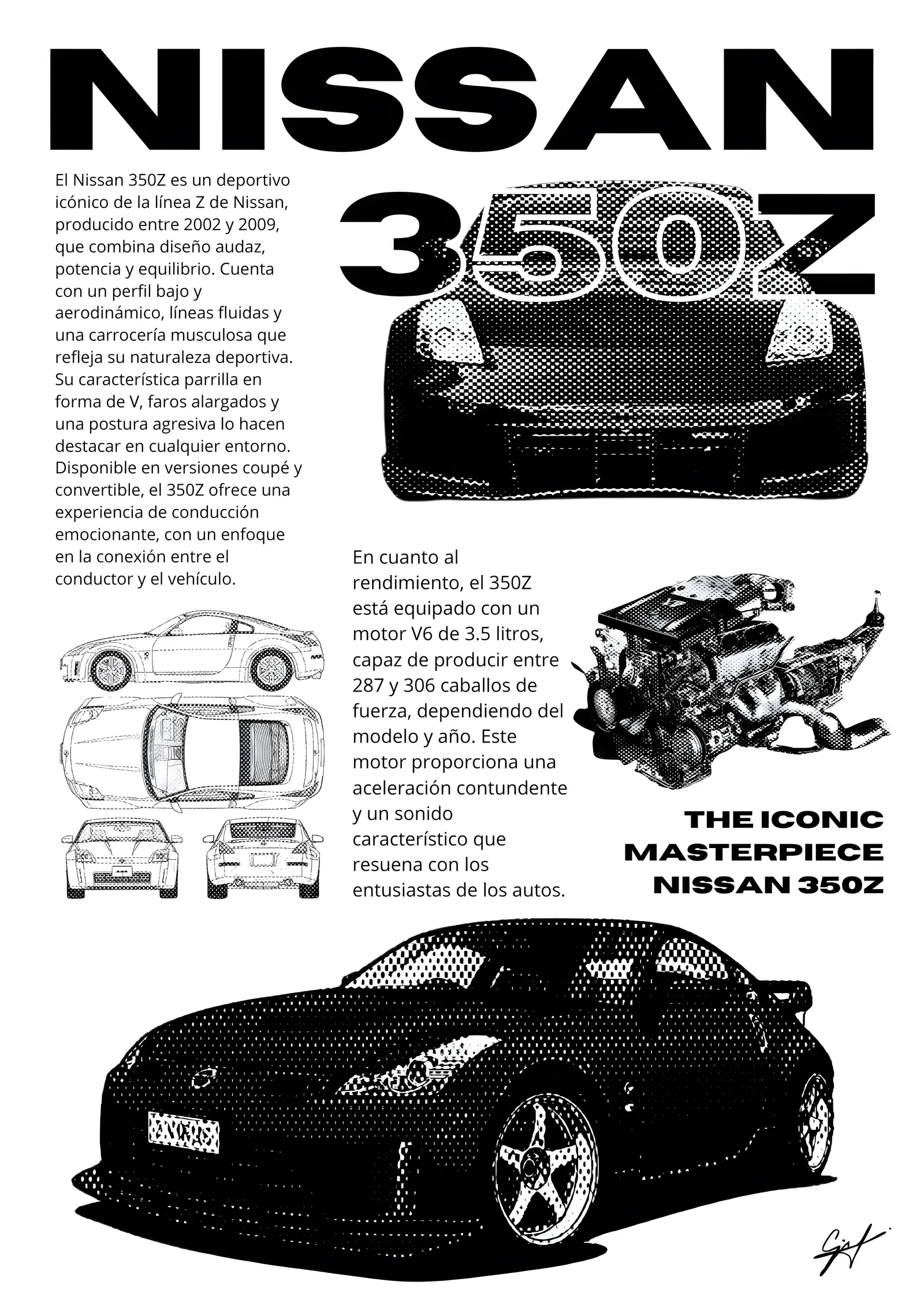 Nissan 350Z metal tablo
