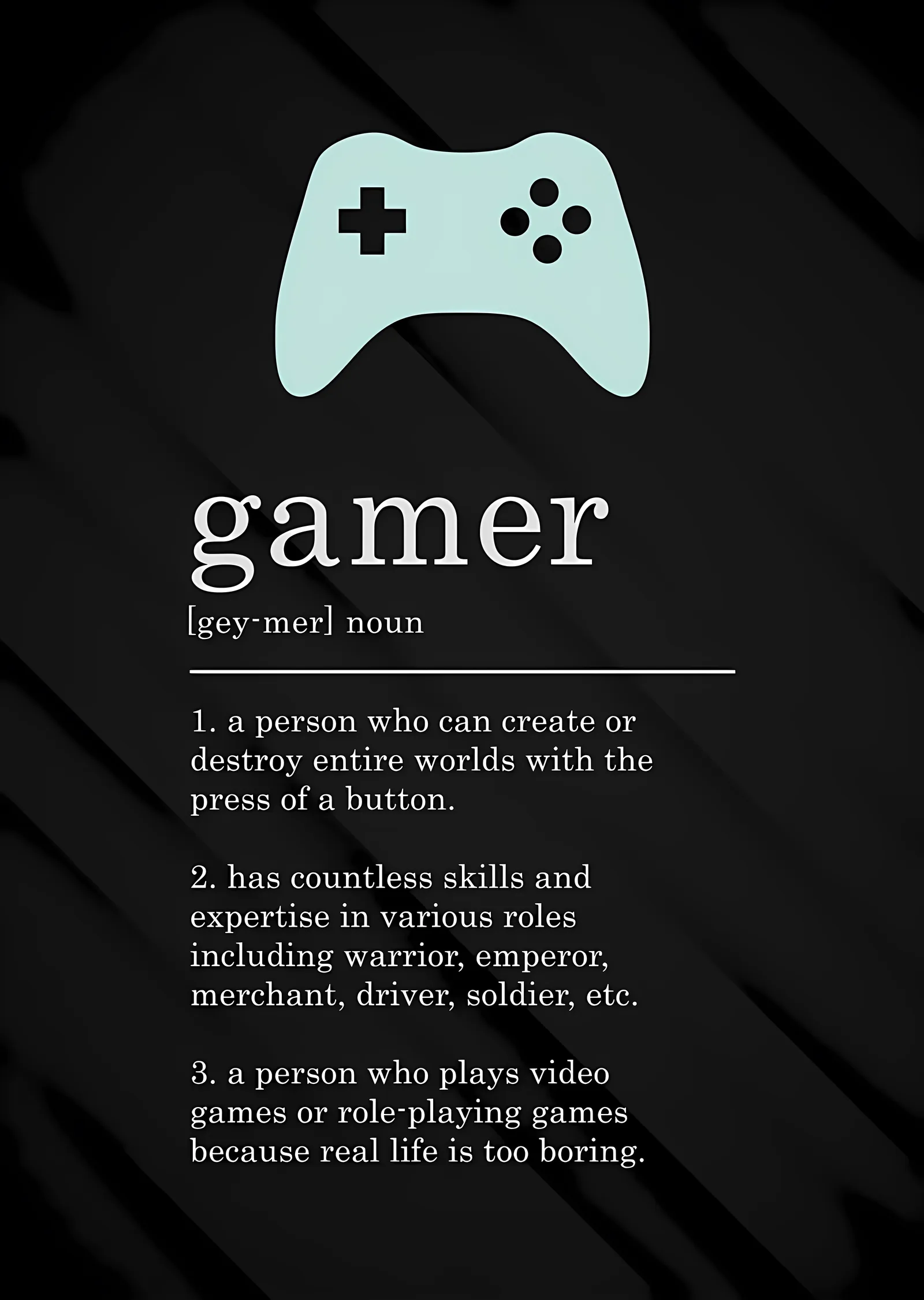 Gamer Tanımı: Oyuncu Sözlüğü metal tablo