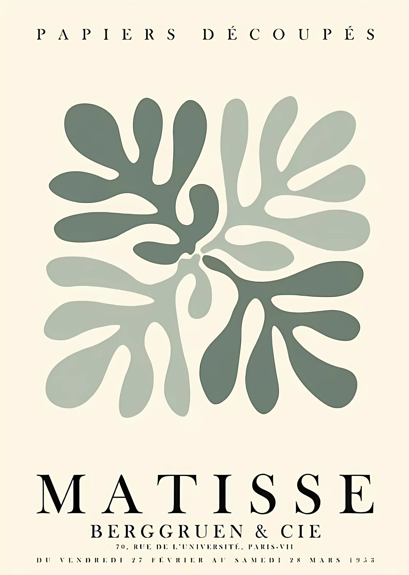 Matisse: Yeşil Kesme Kâğıt metal tablo