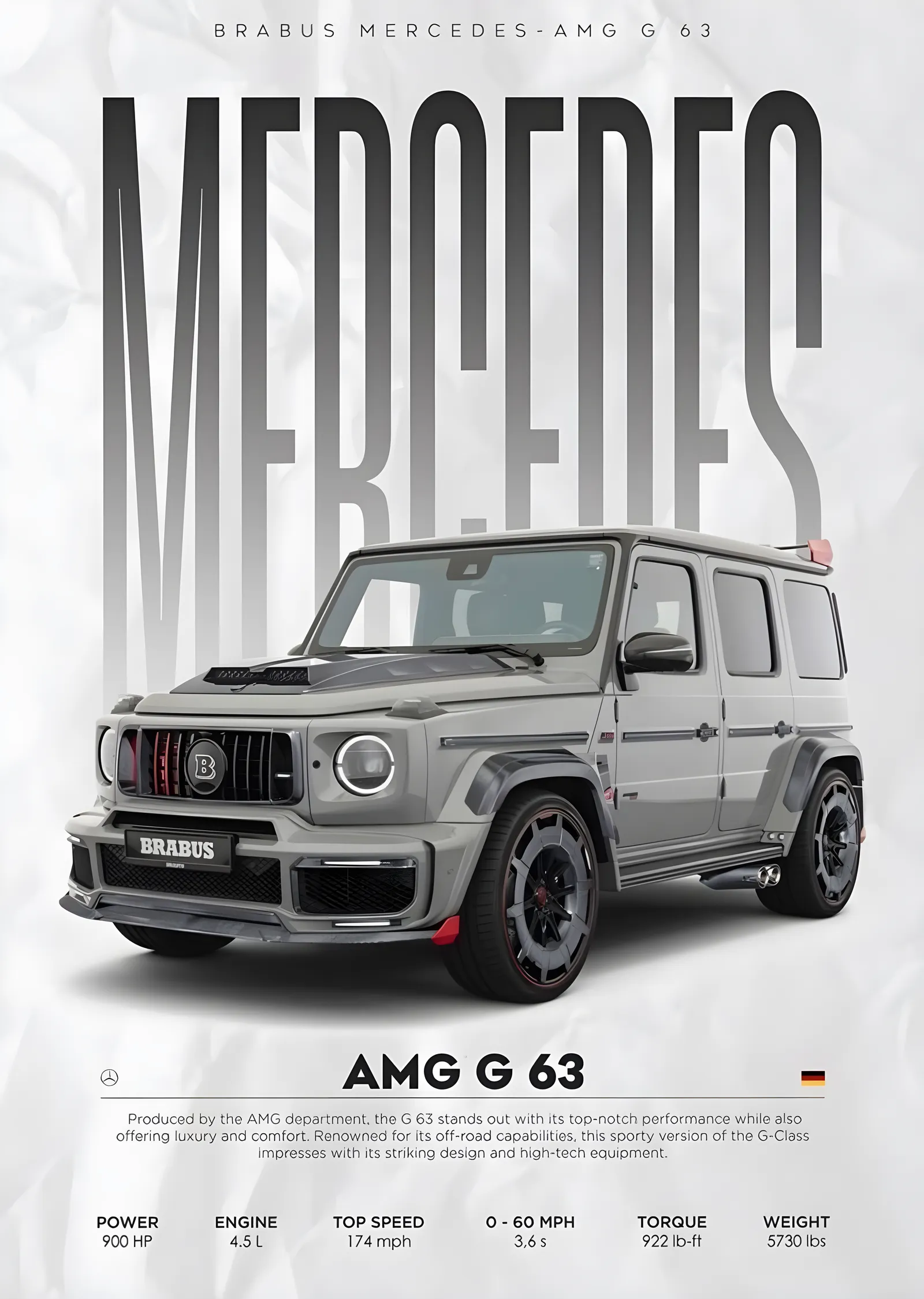Mercedes-AMG G 63 metal tablo