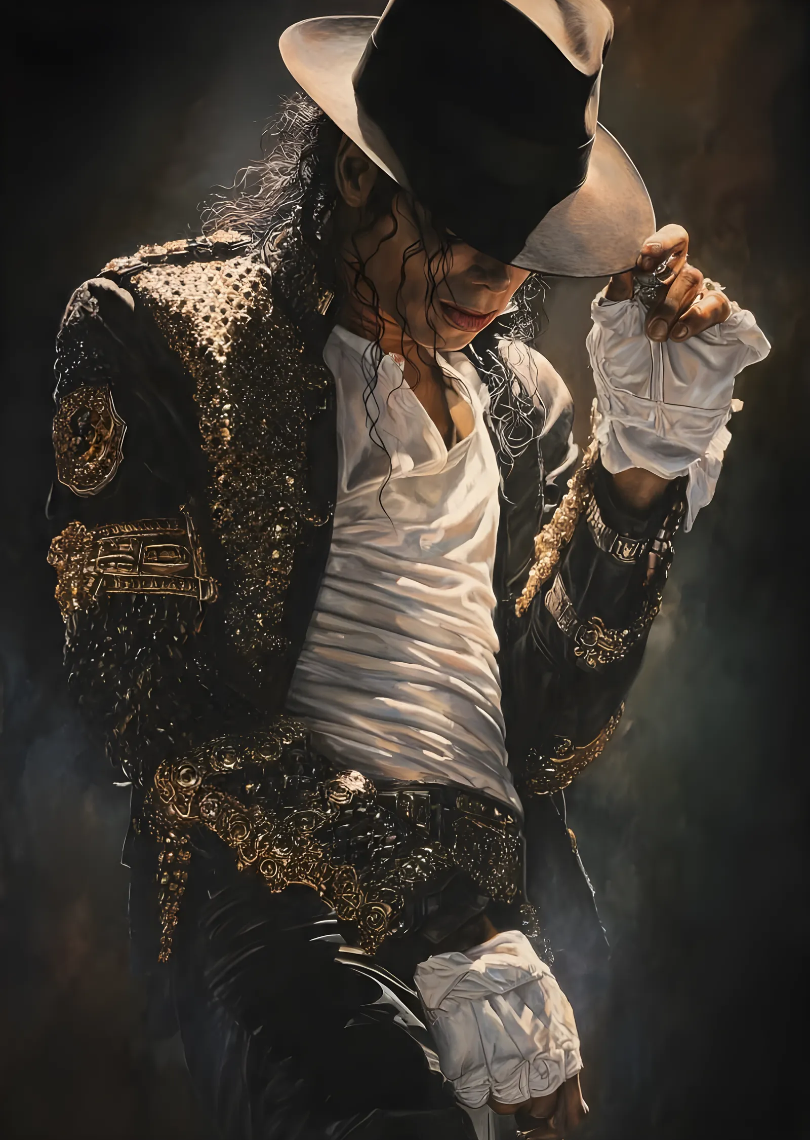 Michael Jackson - Beyaz Şapkalı Sahne metal tablo