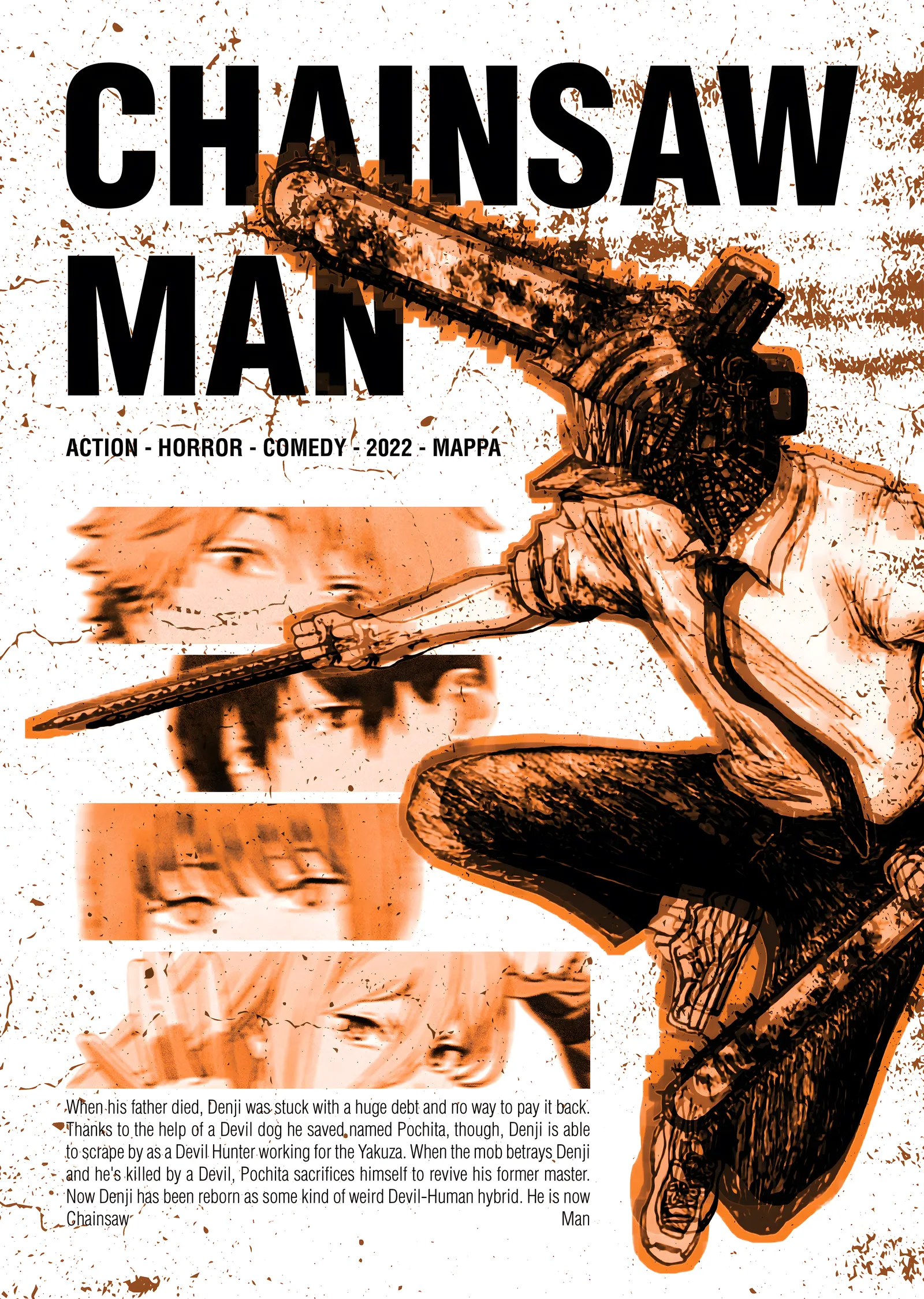 Chainsaw Man: Testere Adam Sıçrayışı metal tablo