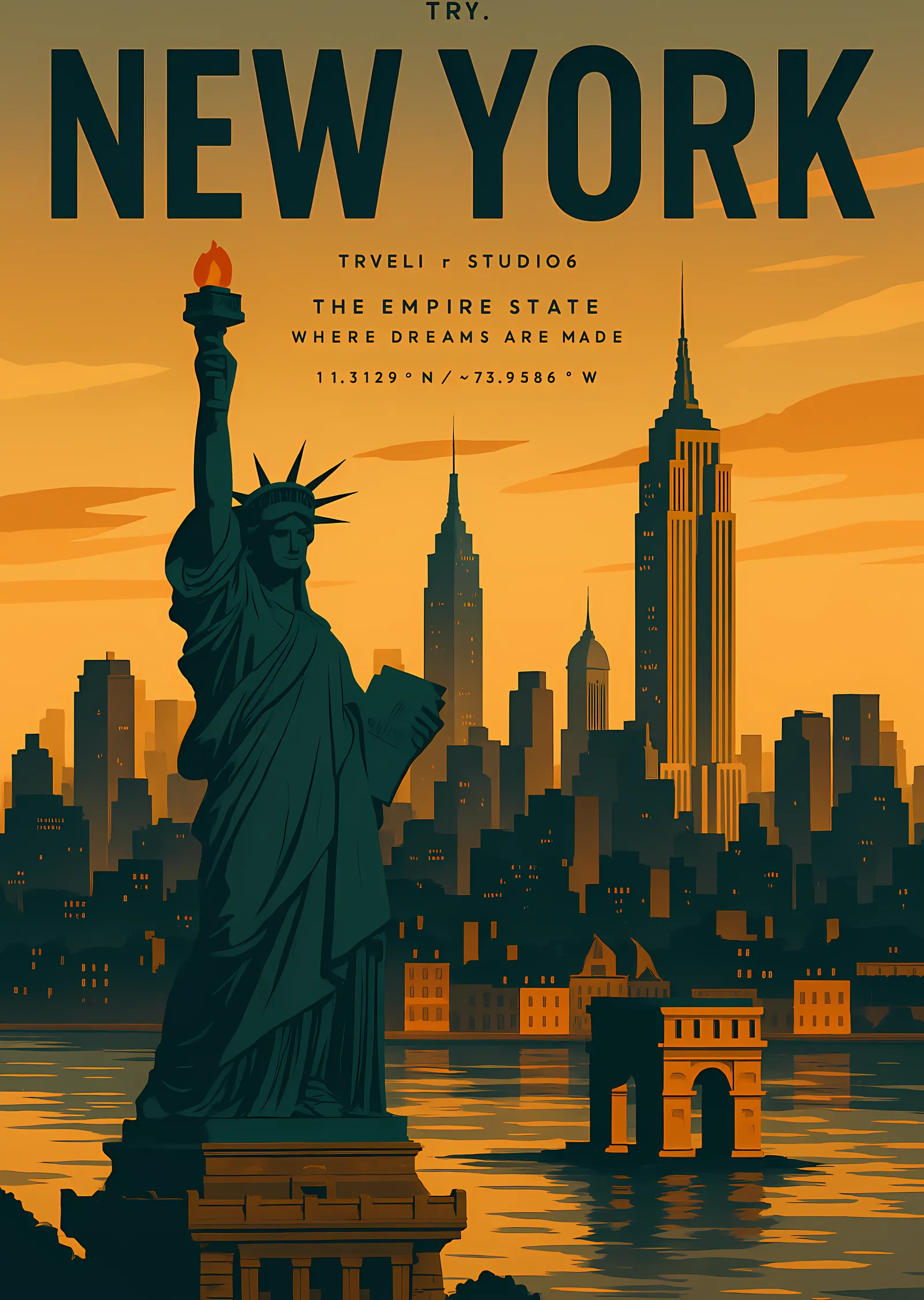 New York: Rüya Yerleri metal tablo
