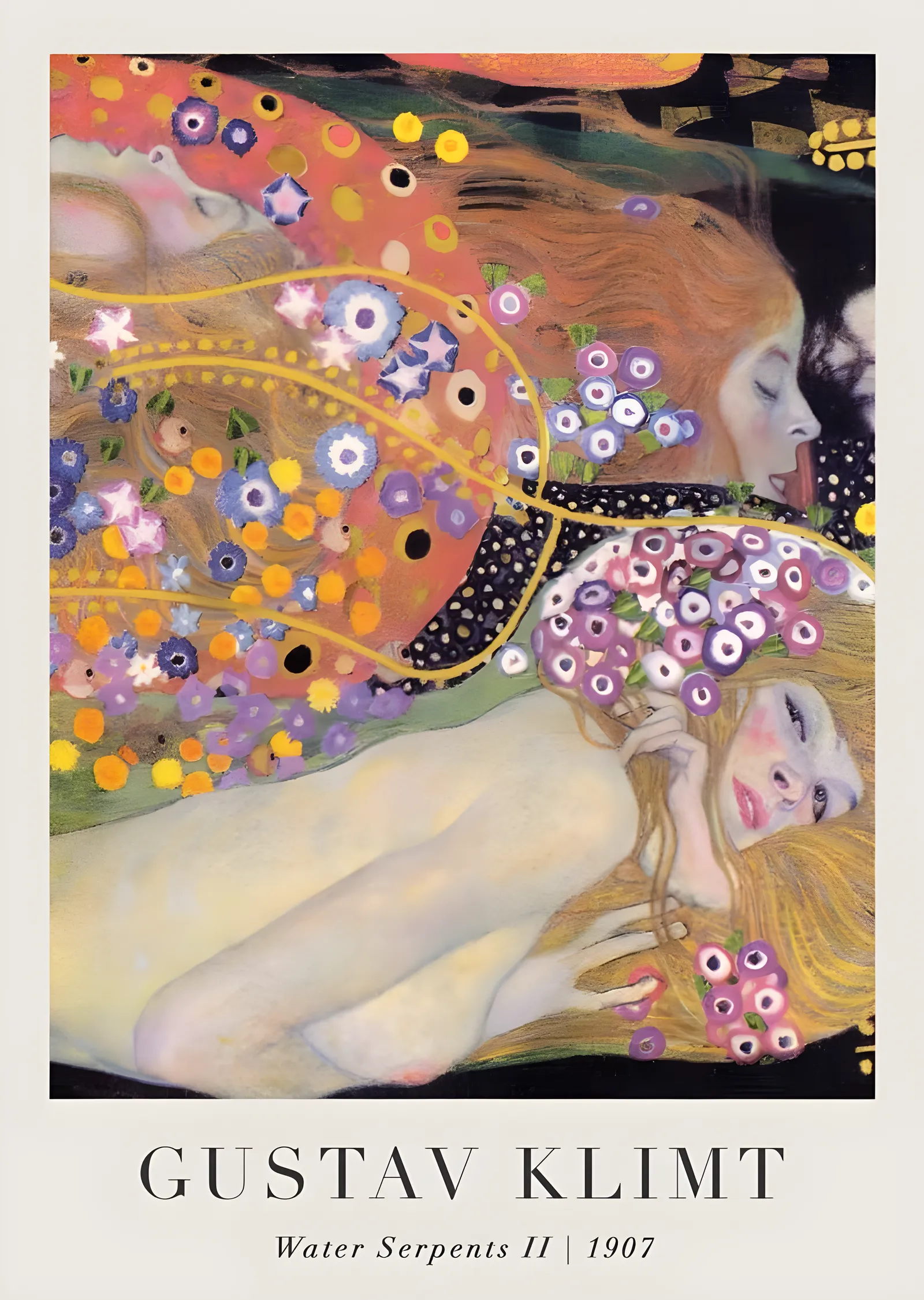 Su Yılanları II · Gustav Klimt metal tablo