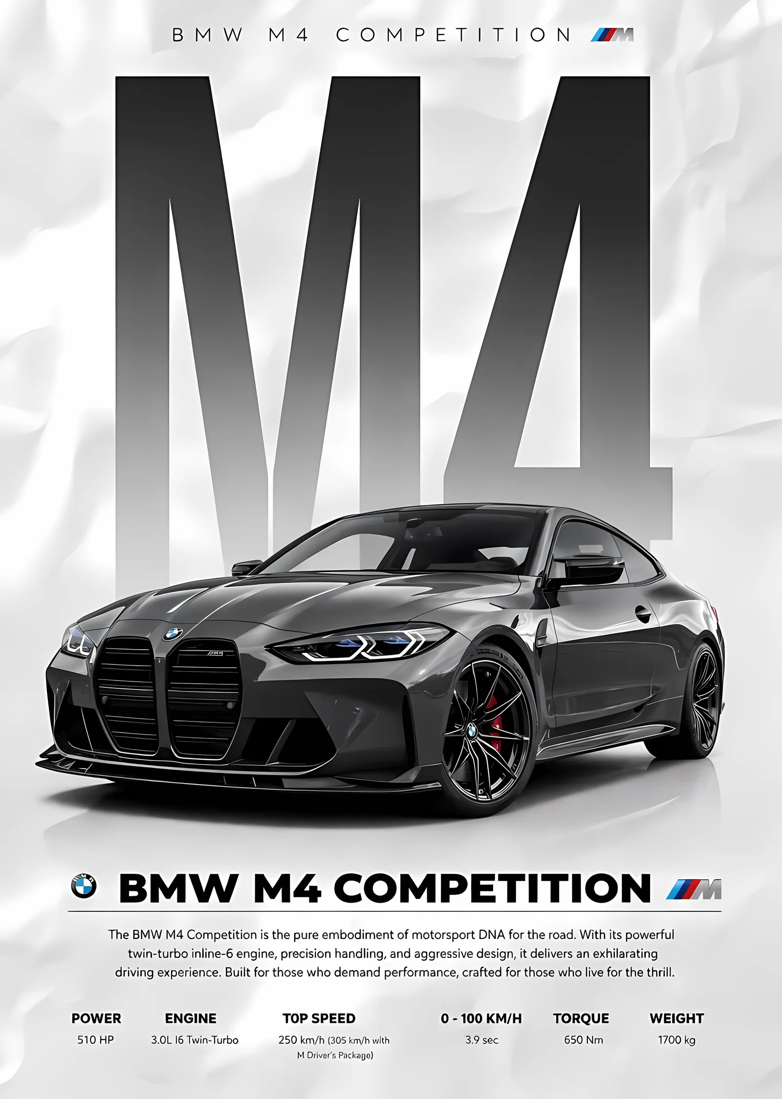 BMW M4 Competition metal tablo