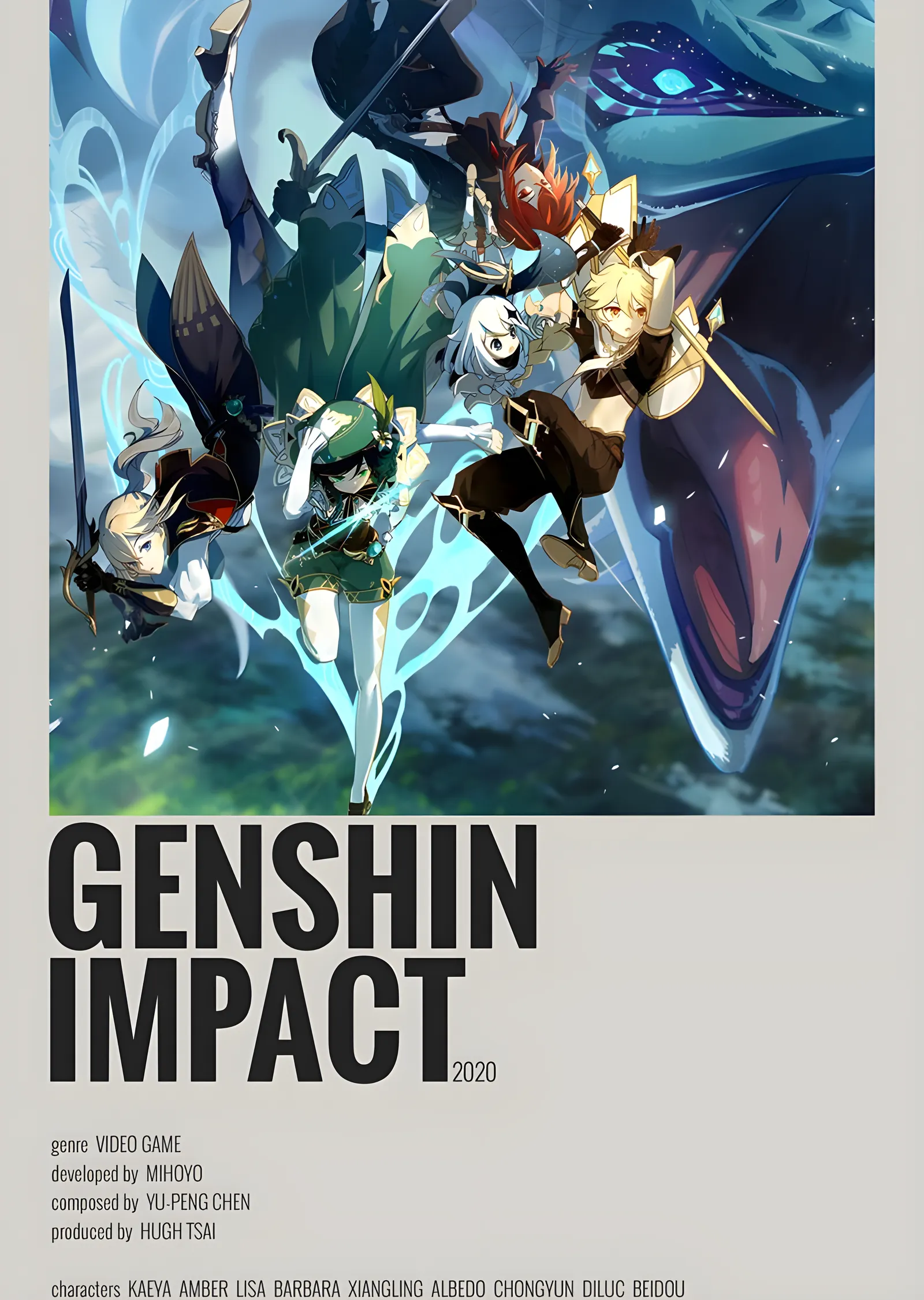 Genshin Impact metal tablo