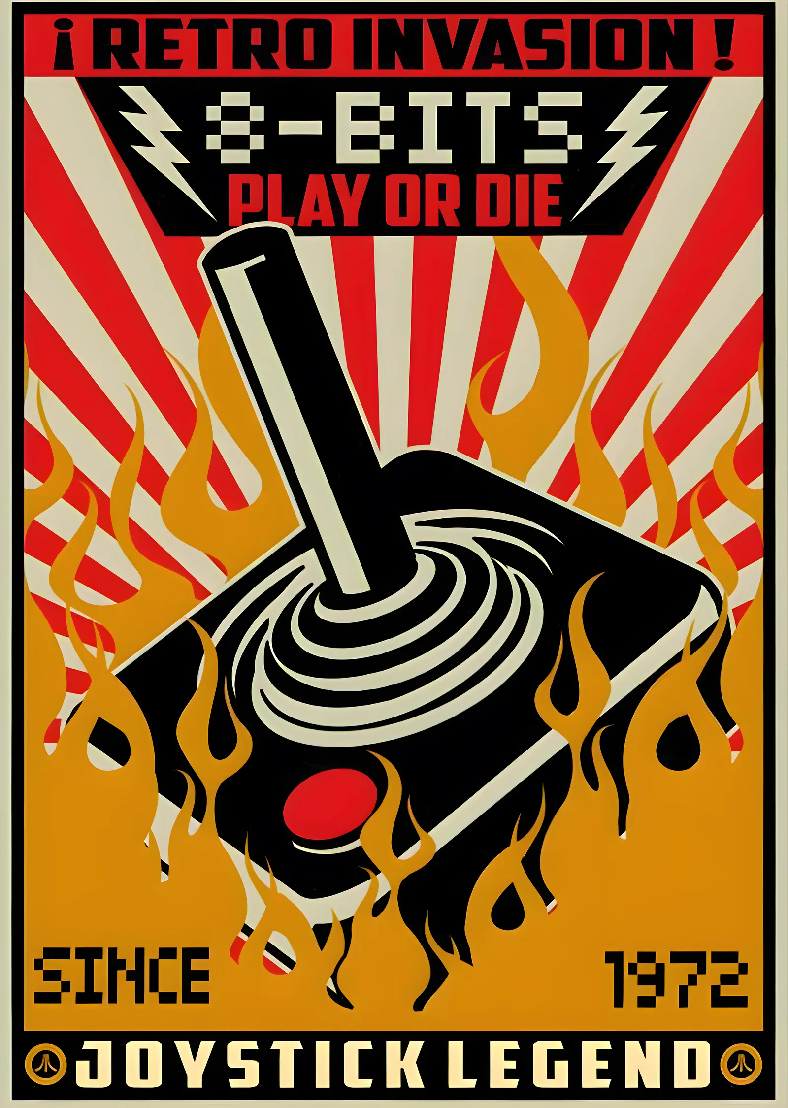 Retro Invasion: 8-Bits Play or Die metal tablo