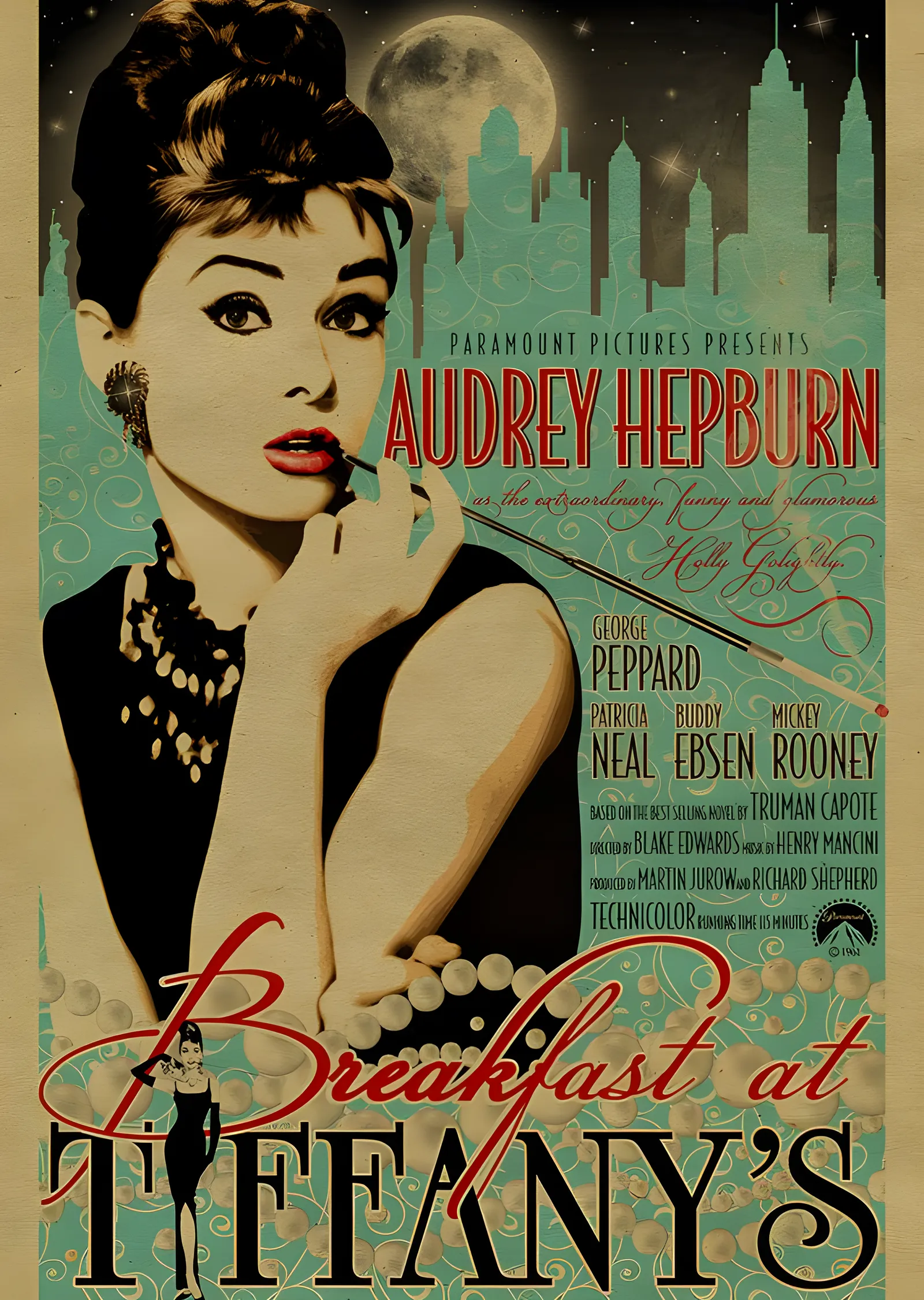 Breakfast at Tiffany's: Klasik Afiş metal tablo