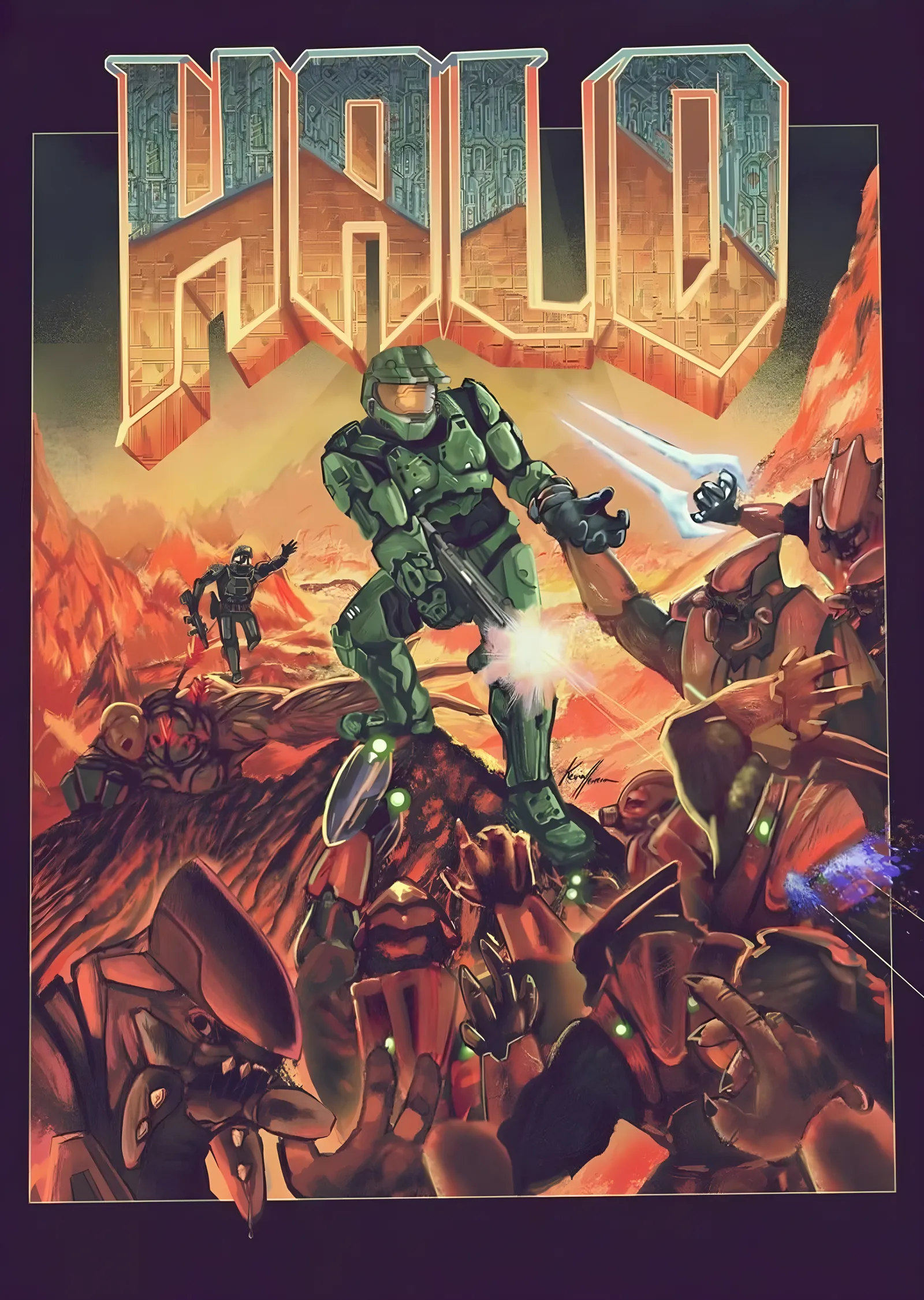 Halo: Retro Kapak metal tablo