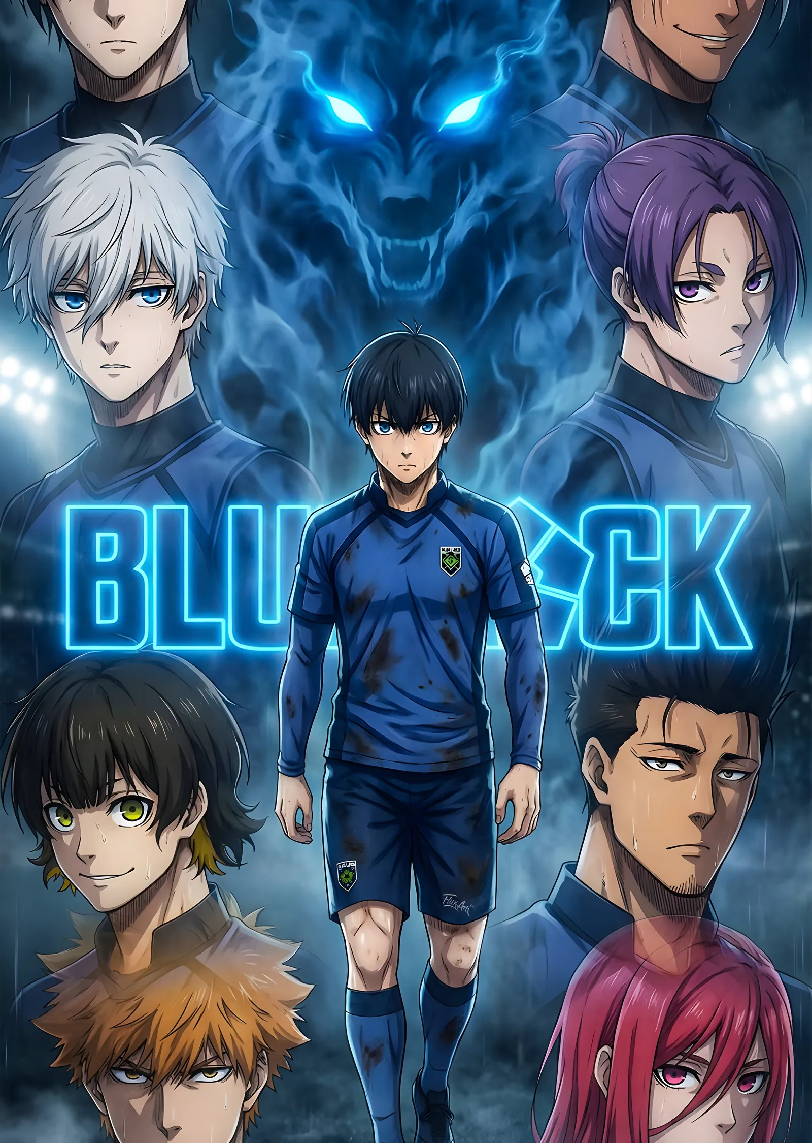 Blue Lock - Yoichi Isagi ve Rakipleri metal tablo