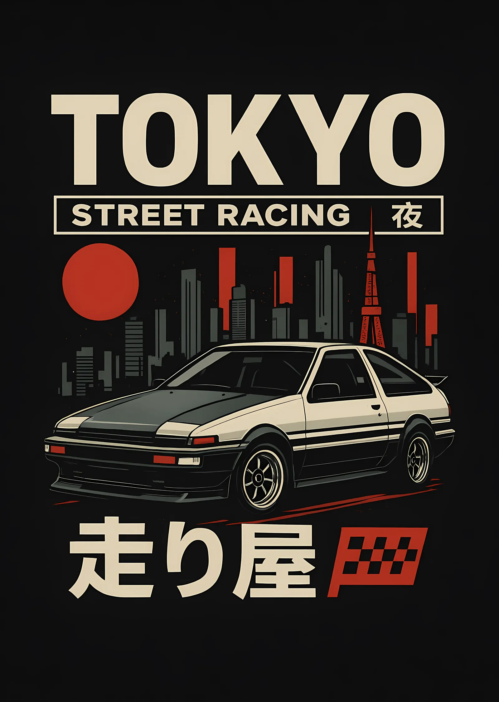 Tokyo Street Racing - AE86 metal tablo