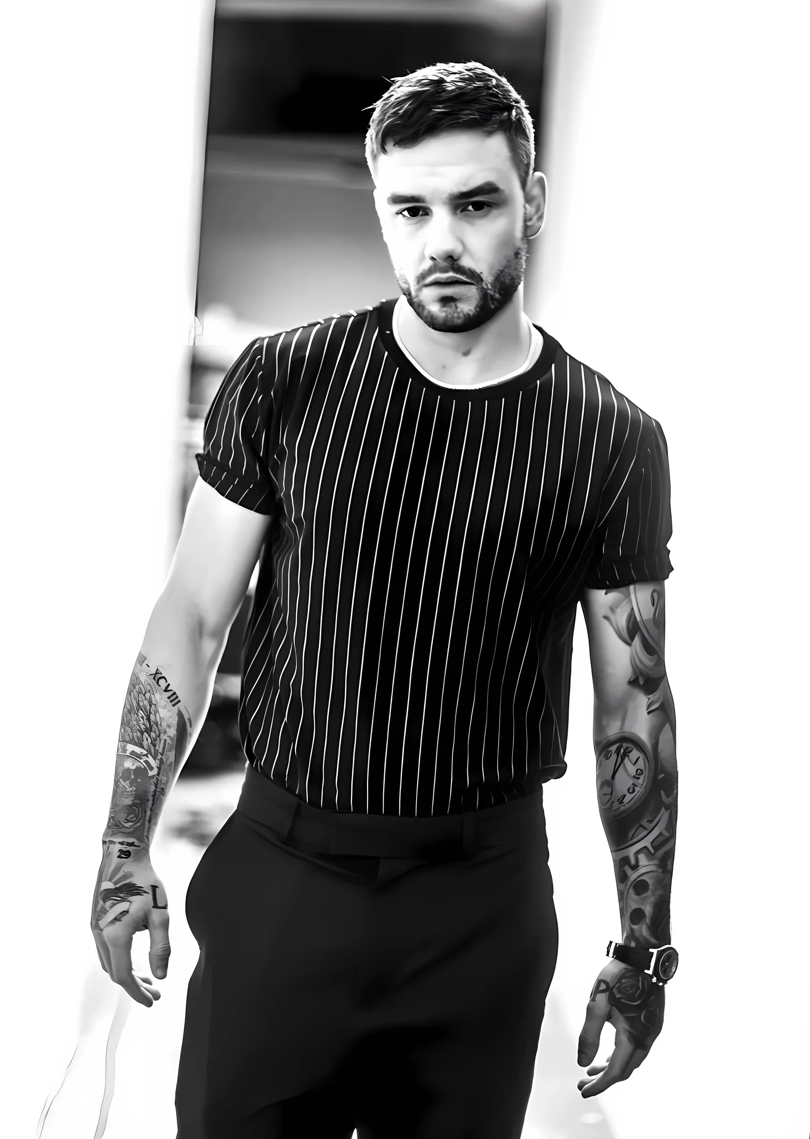 Liam Payne: Çizgili Tişört metal tablo