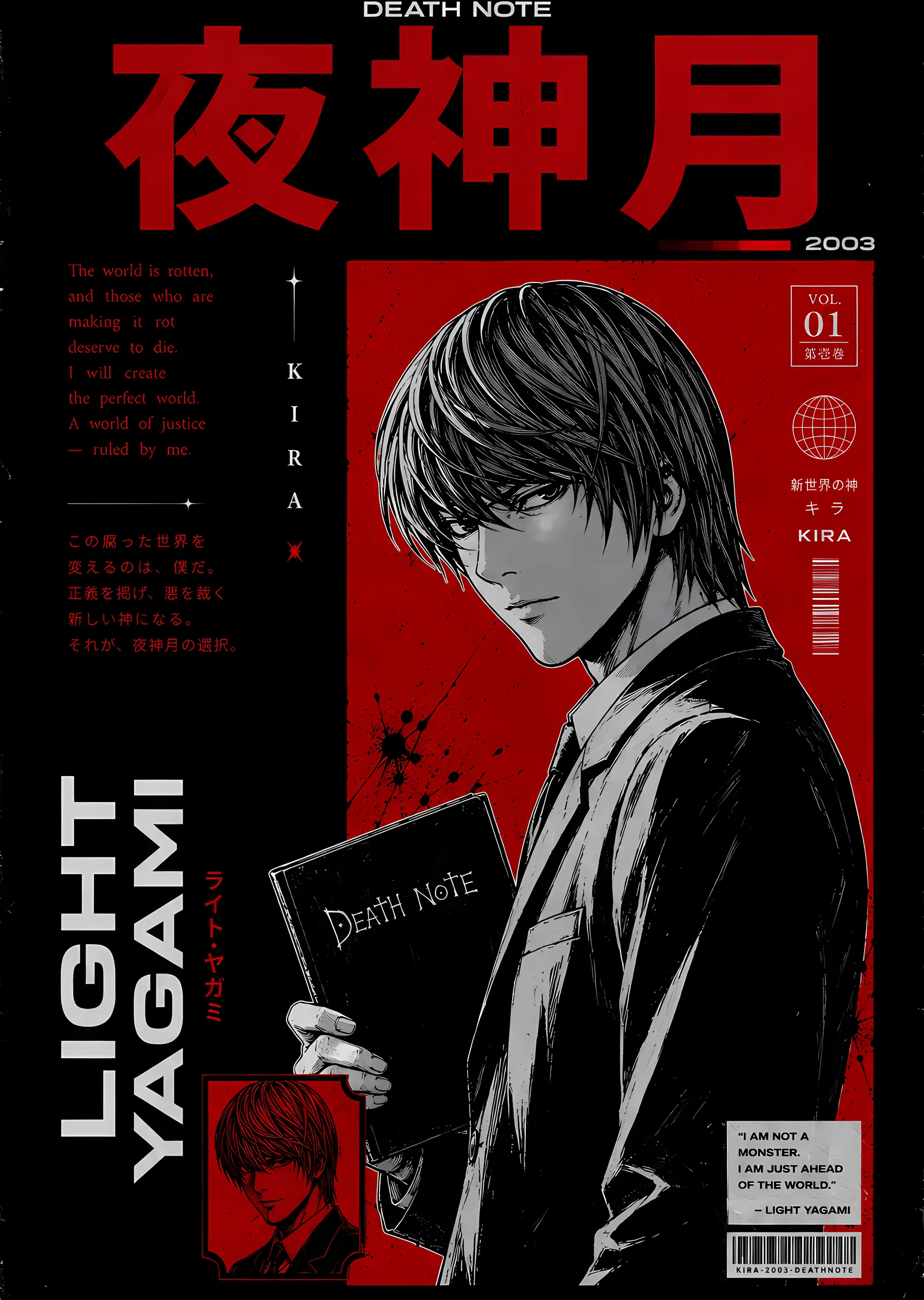 Death Note: Light Yagami Dosyası metal tablo
