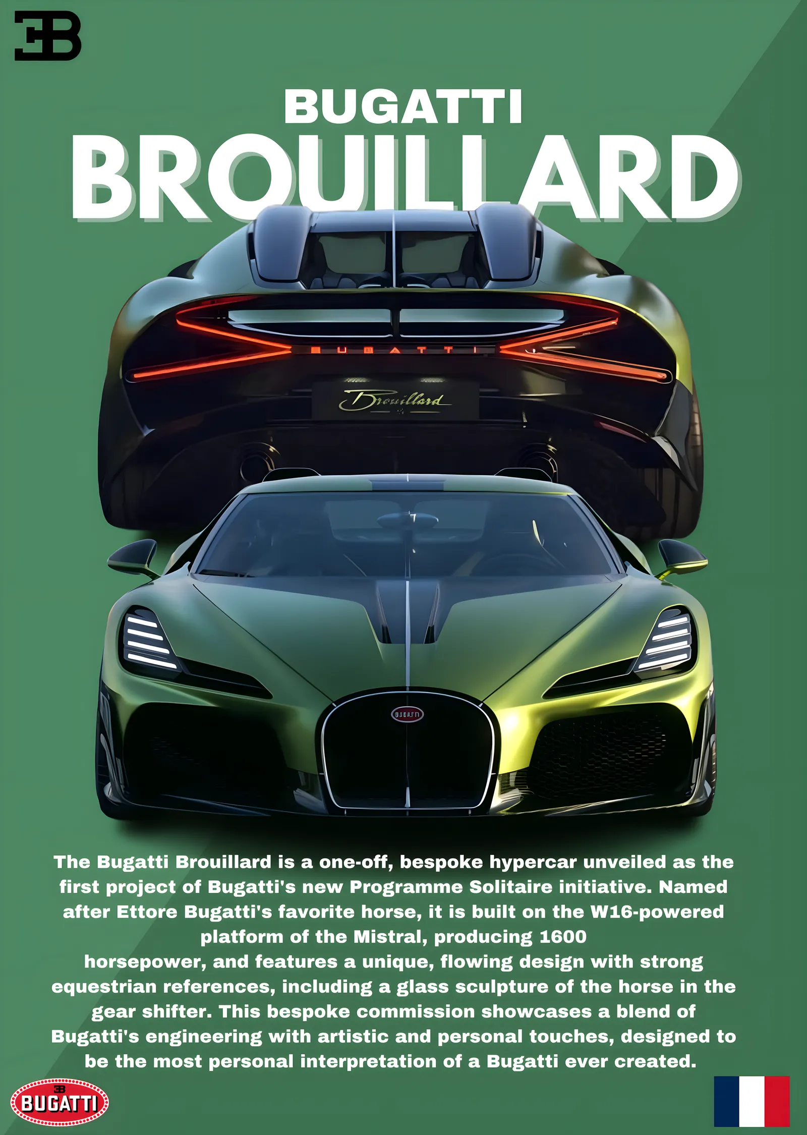 Bugatti Brouillard metal tablo