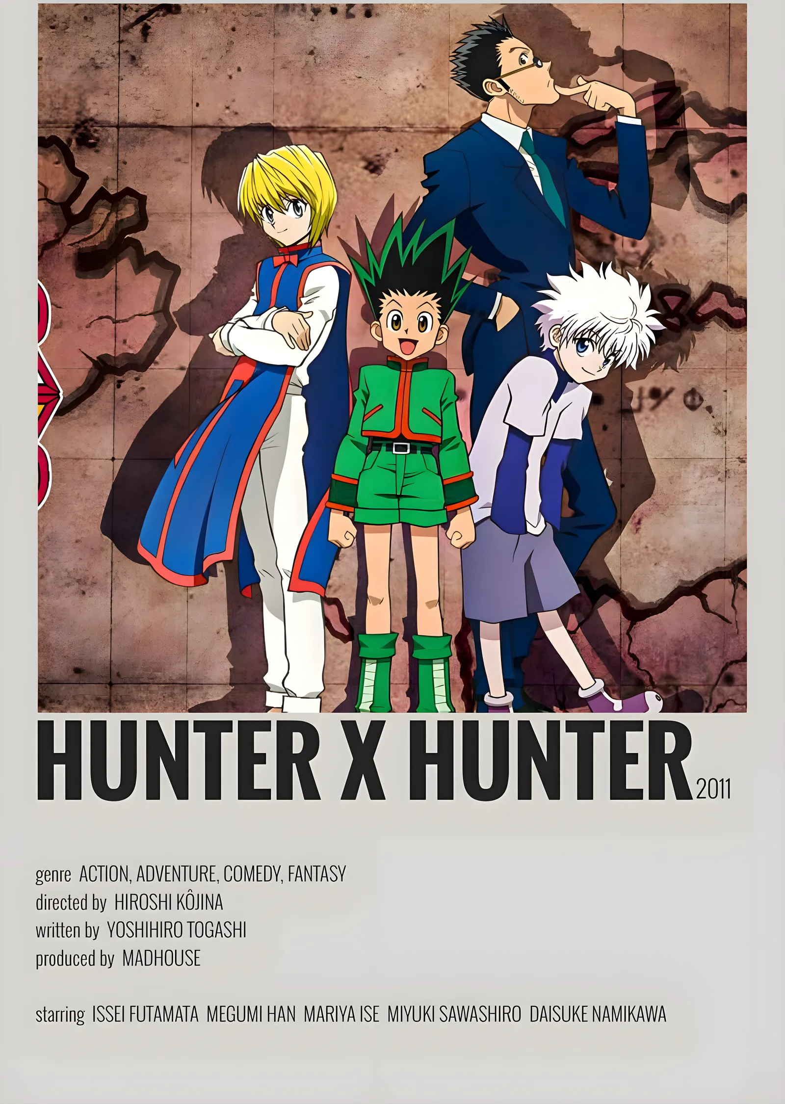 Hunter x Hunter 2011: Minimal Afiş metal tablo