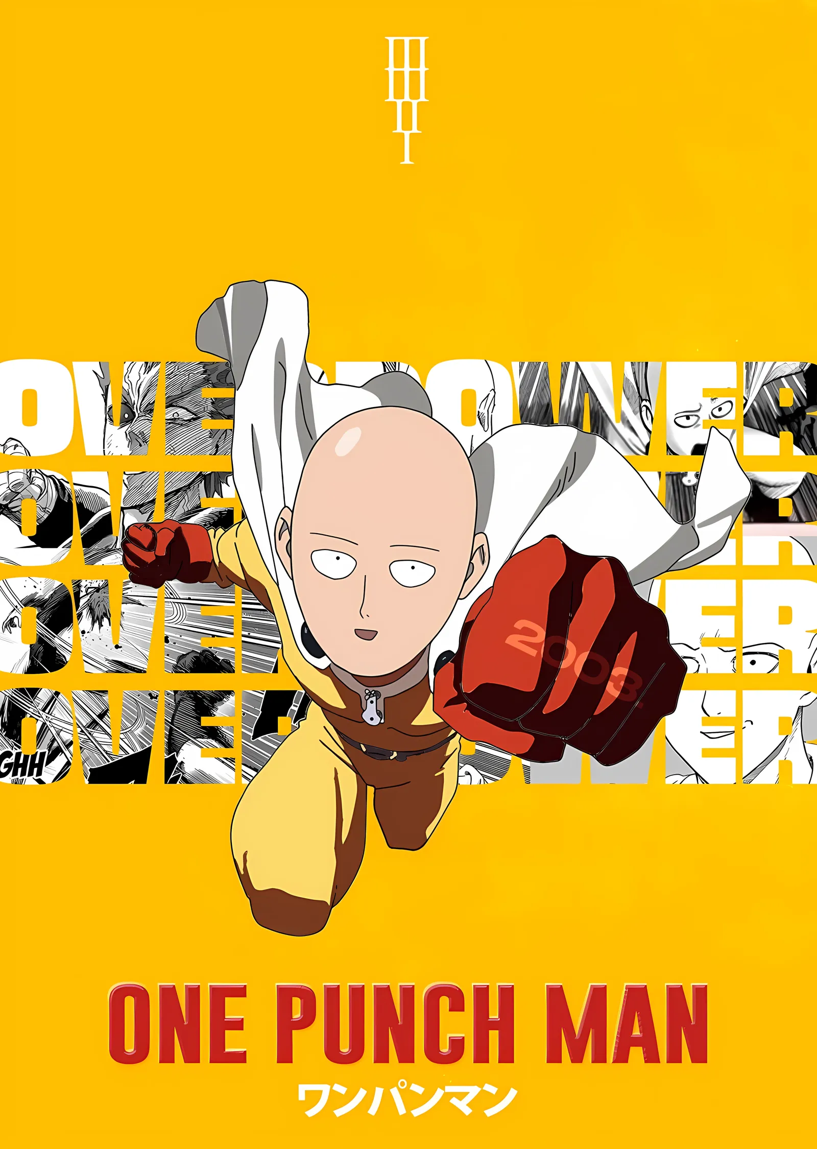 One Punch Man: Sarı Zemin metal tablo